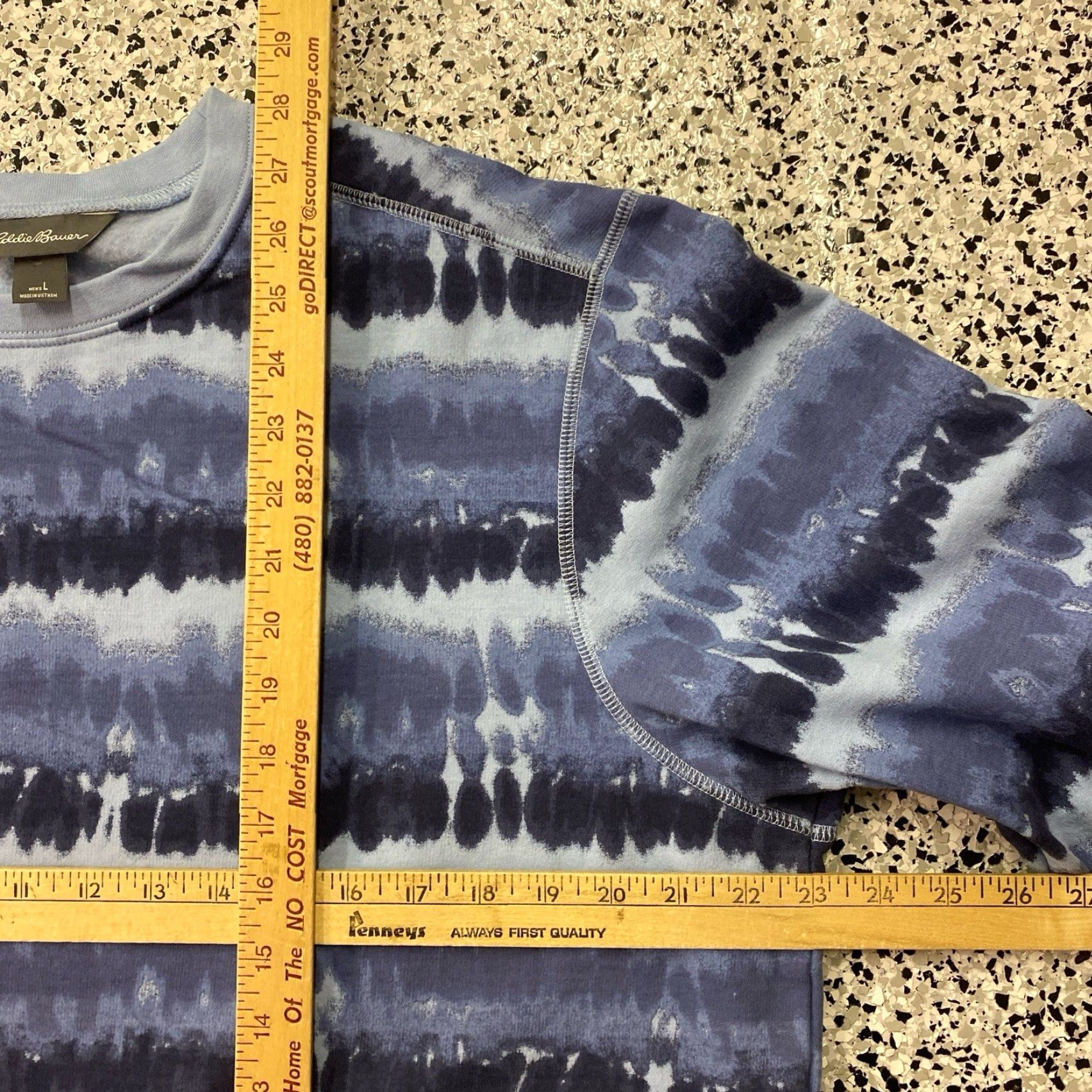 Eddie Bauer Eddie Bauer Sweatshirt Blue Print Long Sleeve Crewneck Men’s Large Graphic Print Fleece Pullover Regular All Seasons Outdoor Size US L / EU 52-54 / 3 - 3 Thumbnail