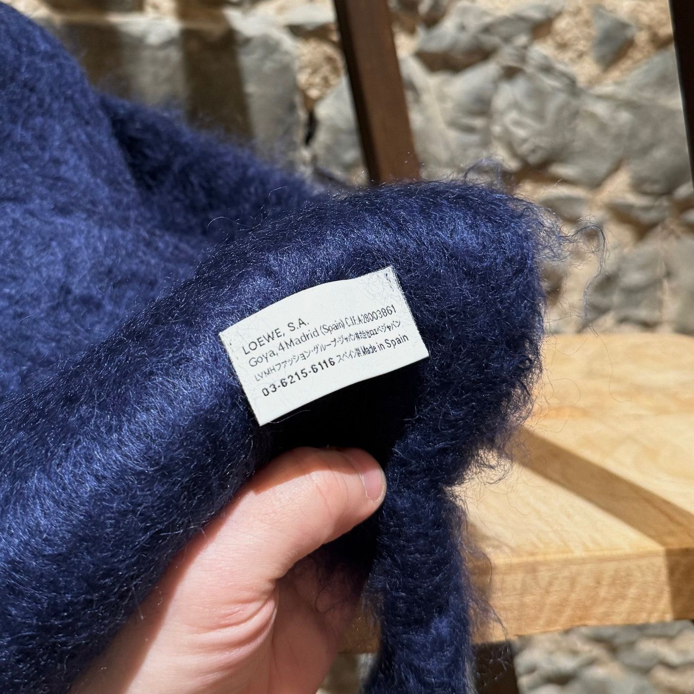 Loewe LOEWE Blue Mohair Embroidered Anagram Oversized Scarf Size ONE SIZE - 4 Thumbnail