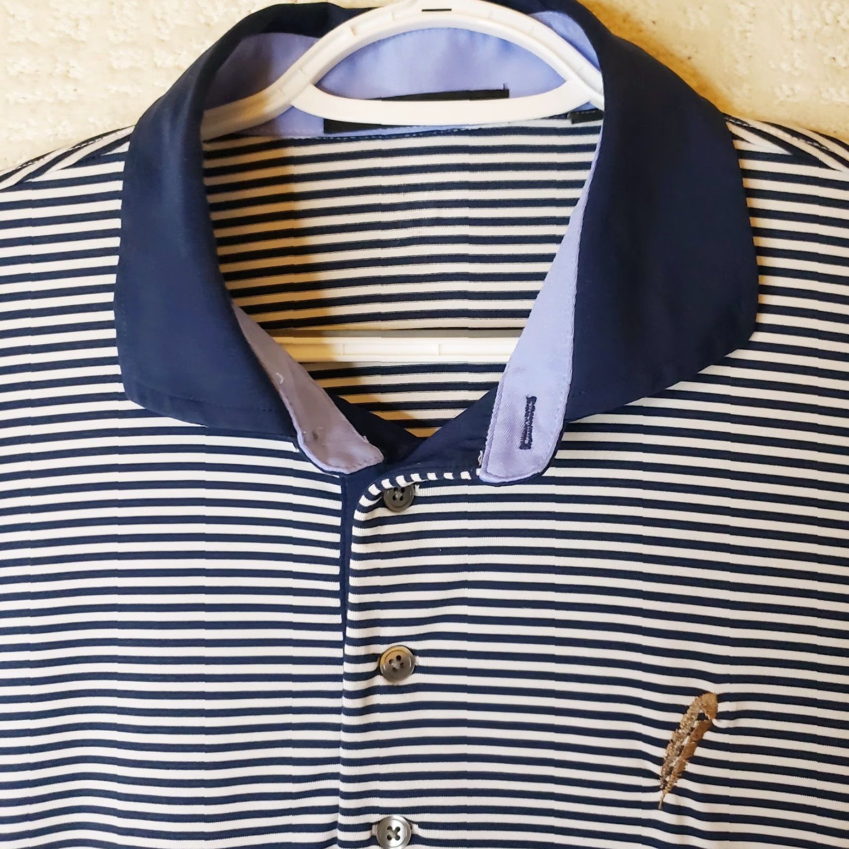 Vintage Greyson Polo Shirt Mens Medium Blue Stripe Performance Stretch Short Sleeve Golf Size US M / EU 48-50 / 2 - 4 Thumbnail