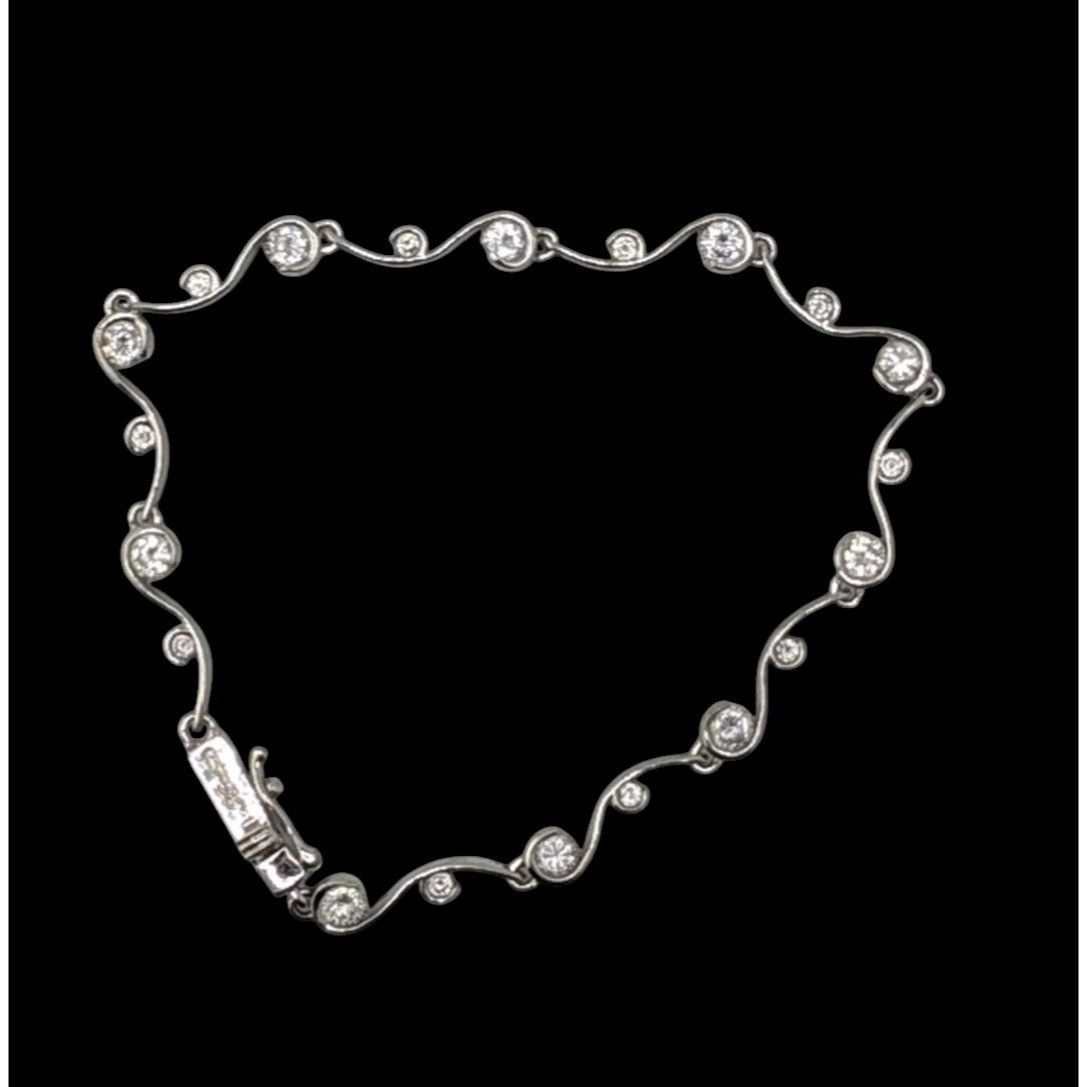 Other Vintage Whimsical Signed Sterling Silver & Cubic Zirconia Br Size ONE SIZE - 2 Thumbnail