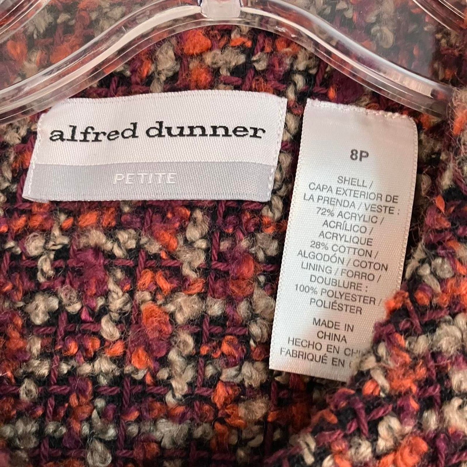 Vintage Alfred Dunner Petite Knitted Tweed Blazer Jacket Size M / US 6-8 / IT 42-44 - 3 Thumbnail