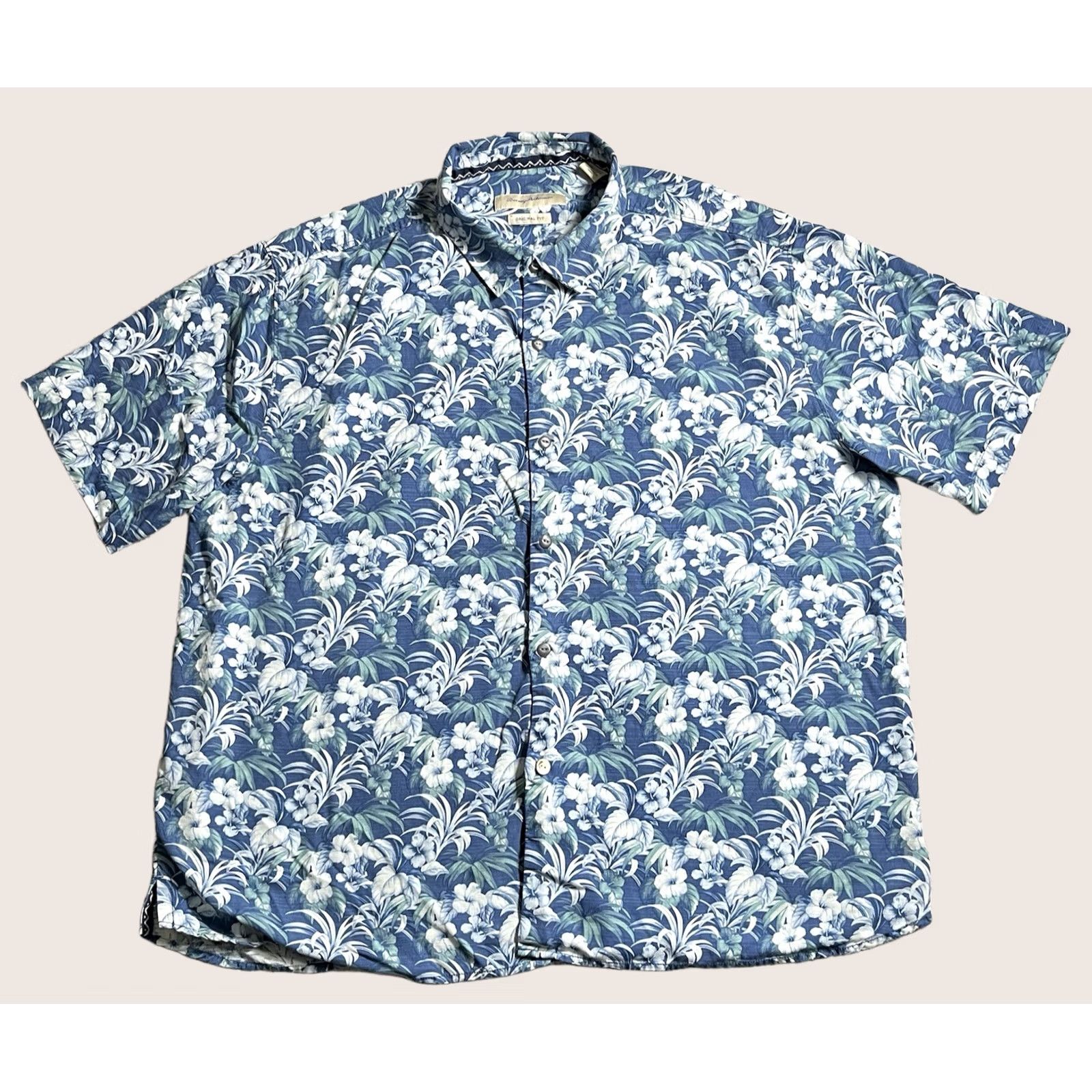 Tommy Bahama Tommy Bahama Shirt Mens 2XL Blue Floral Silk Hawaiian Tropical Camp Beach Aloha Size US XXL / EU 58 / 5 - 1 Thumbnail