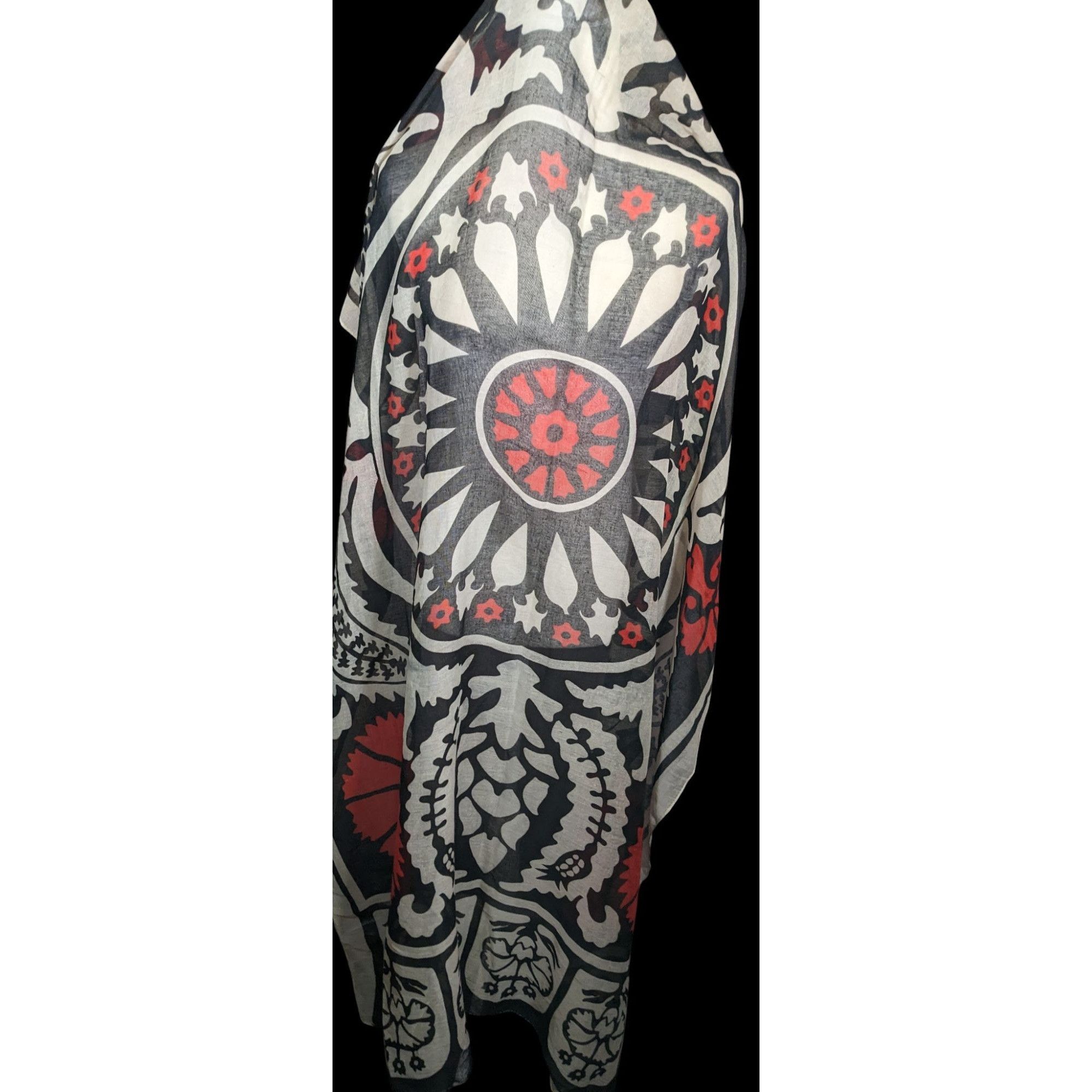 Other Printed Village Retro Floral Lightweight Scarf/Shawl Size ONE SIZE - 1 Thumbnail