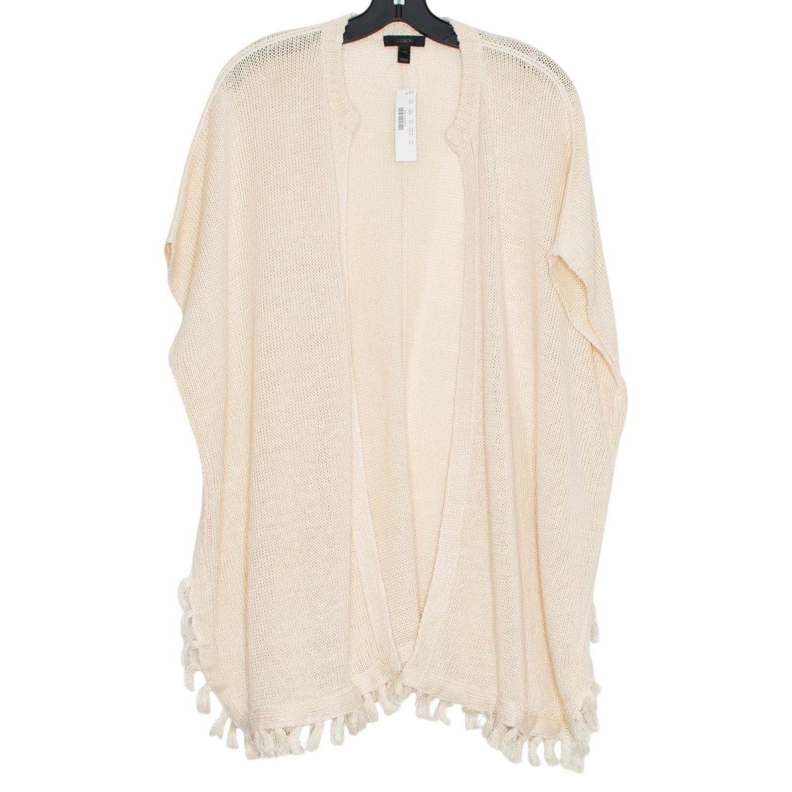 J.Crew NWT J Crew Linen Cardigan Sweater Open Front Ruana Cream S/M Size M / US 6-8 / IT 42-44 - 1 Thumbnail