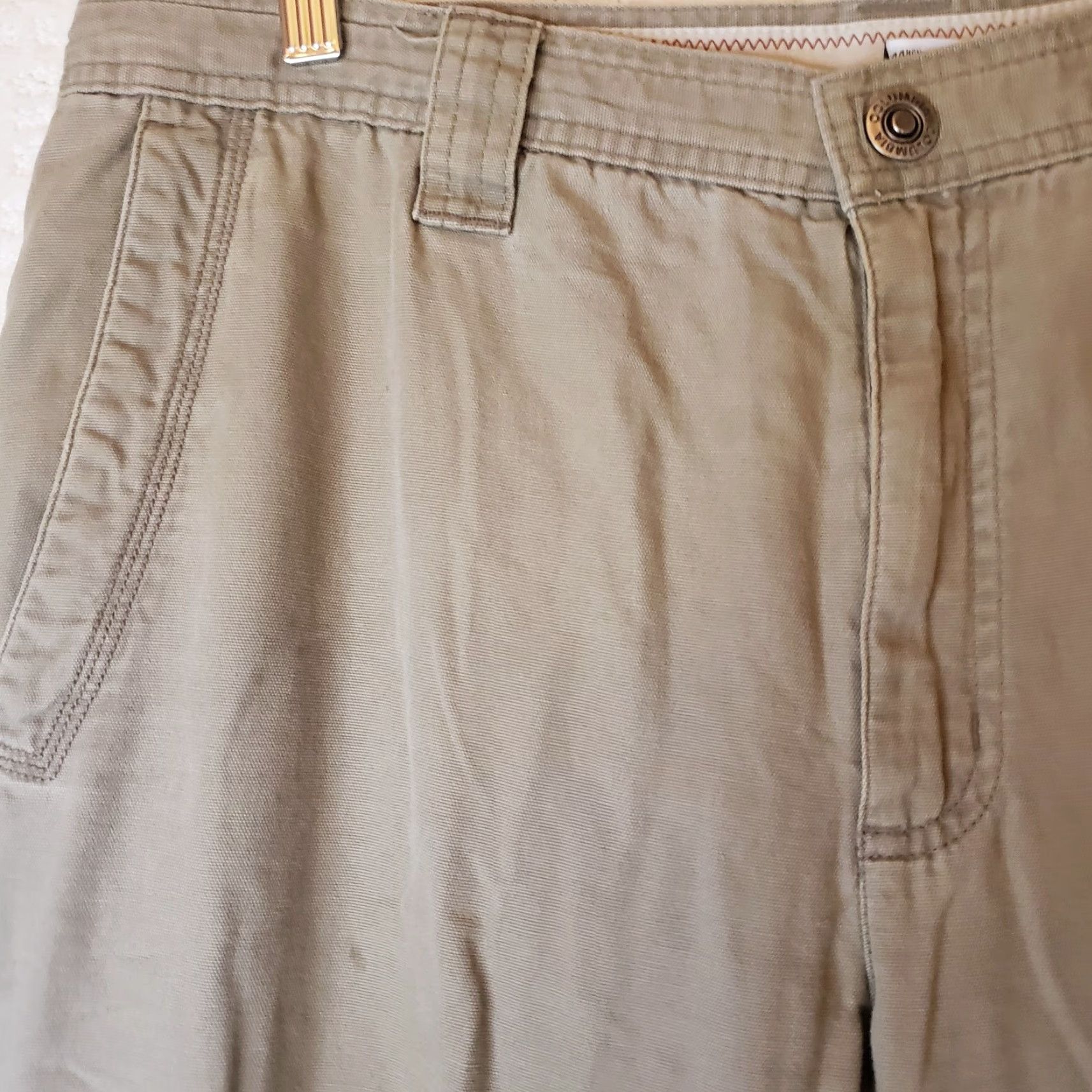 Vintage Columbia Omni-Shield Hiking Outdoor Pants Khaki Mens 34x32 Zip Pockets Canvas Cotton Regular Straight Jeans style Khakis Outdoor Mens Size US 34 / EU 50 - 5 Thumbnail