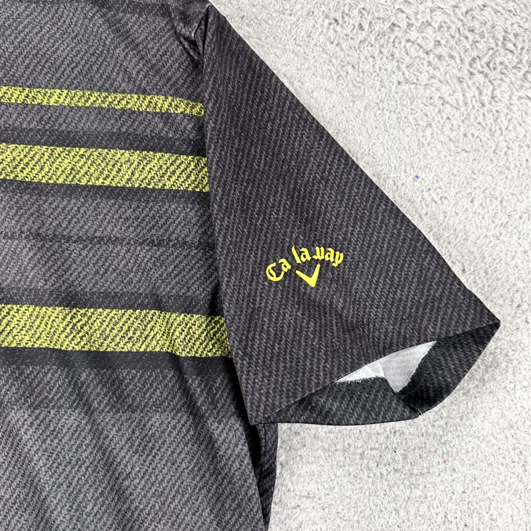 Callaway VINTAGE Callaway Opti-Dri Men Golf Polo Shirt Small Grey Yellow Stripe Rugby Polo Mens Small Grey Yellow Stripe Size US S / EU 44-46 / 1 - 5 Thumbnail