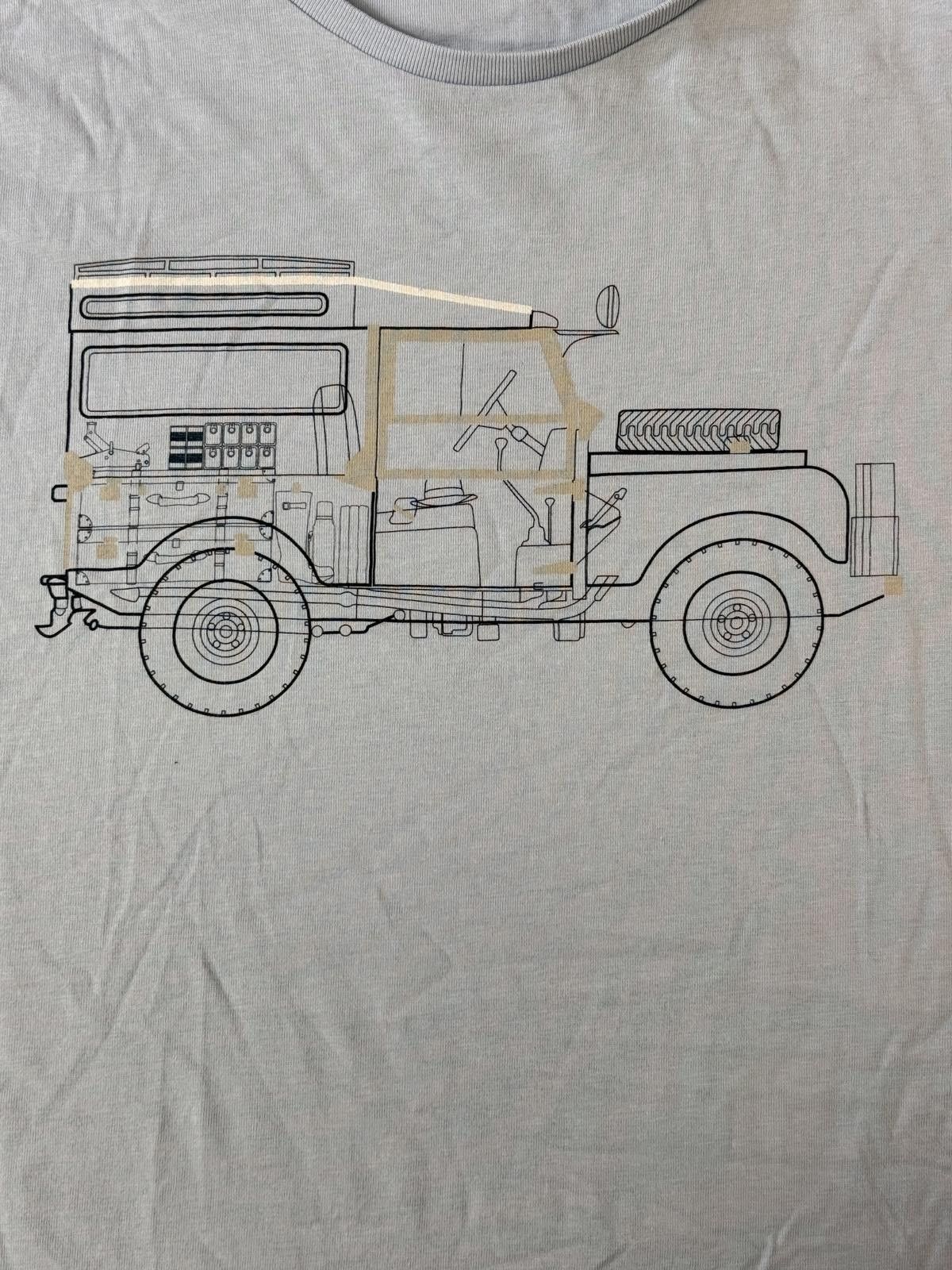 Designer Land Rover Blue Print T-shirt Oxford Cambridge Expedition XL Size US XL / EU 56 / 4 - 3 Thumbnail