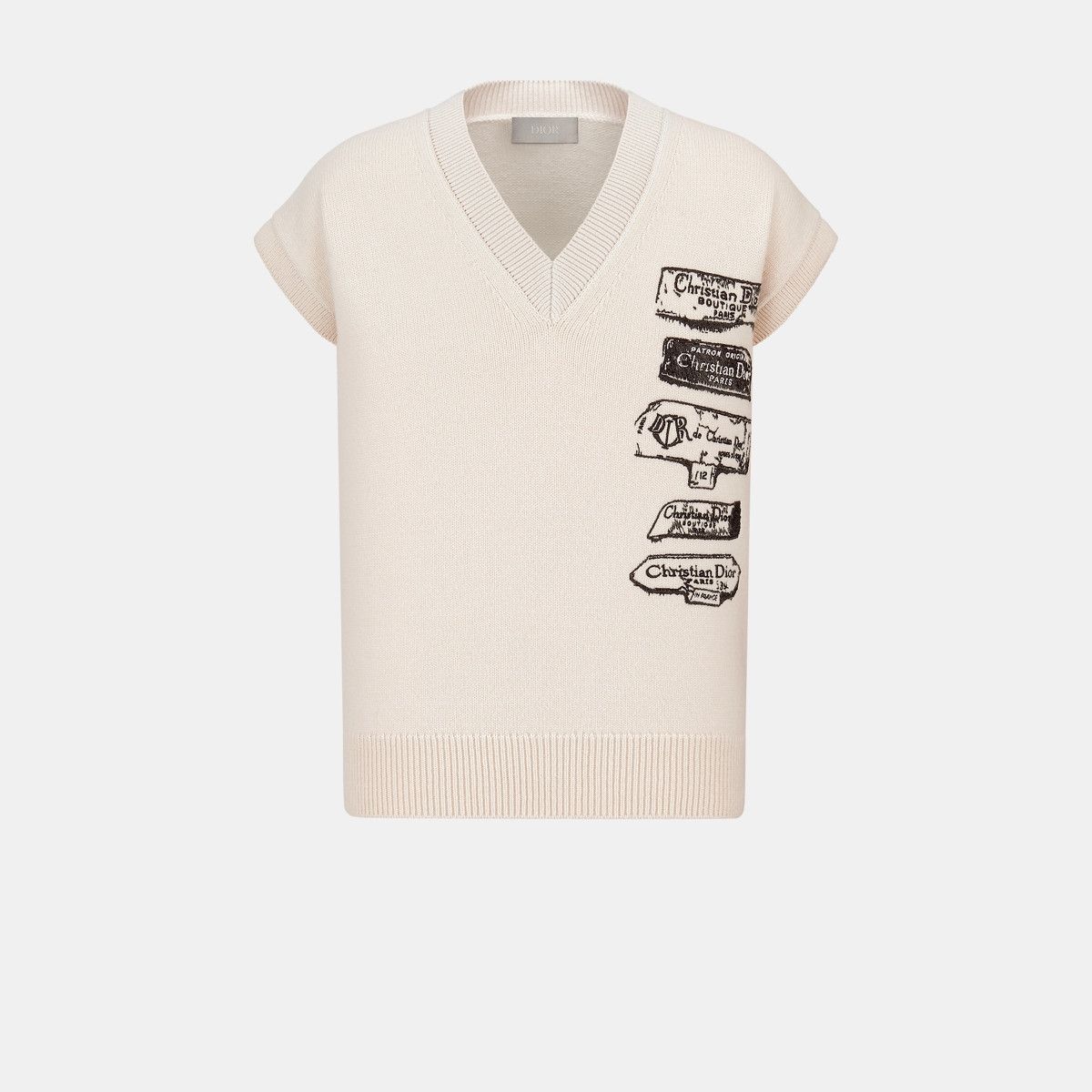 Dior o1bcso1str0326 Archives Labels Sweater Vest in White Size US S / EU 44-46 / 1 - 1 Thumbnail