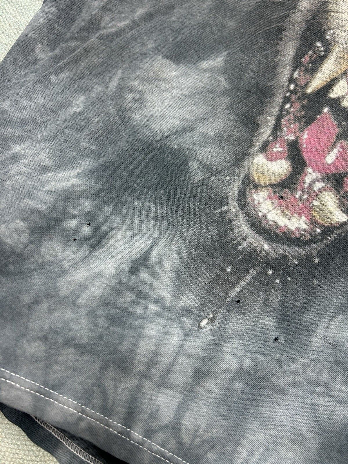 Vintage Vtg t shirt tie dye wolf animal big face nature distresse XL Size US XL / EU 56 / 4 - 3 Thumbnail