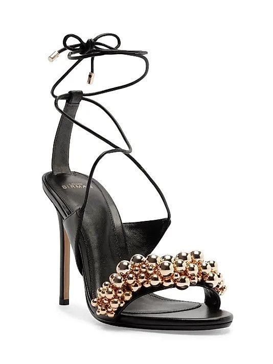 Alexandre Birman os11x0326 Bubble-Embellished Leather Sandals in Black Size US 10.5 / IT 40.5 - 2 Thumbnail