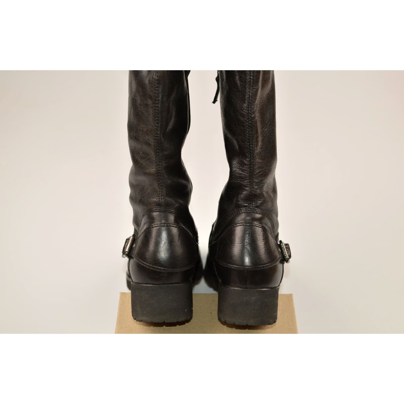 Replay Womens Replay RP1051 Biker Motorcycle High Boots US 10 / EUR 41 Leather Black Boots Women Size US 11 / IT 41 - 3 Thumbnail
