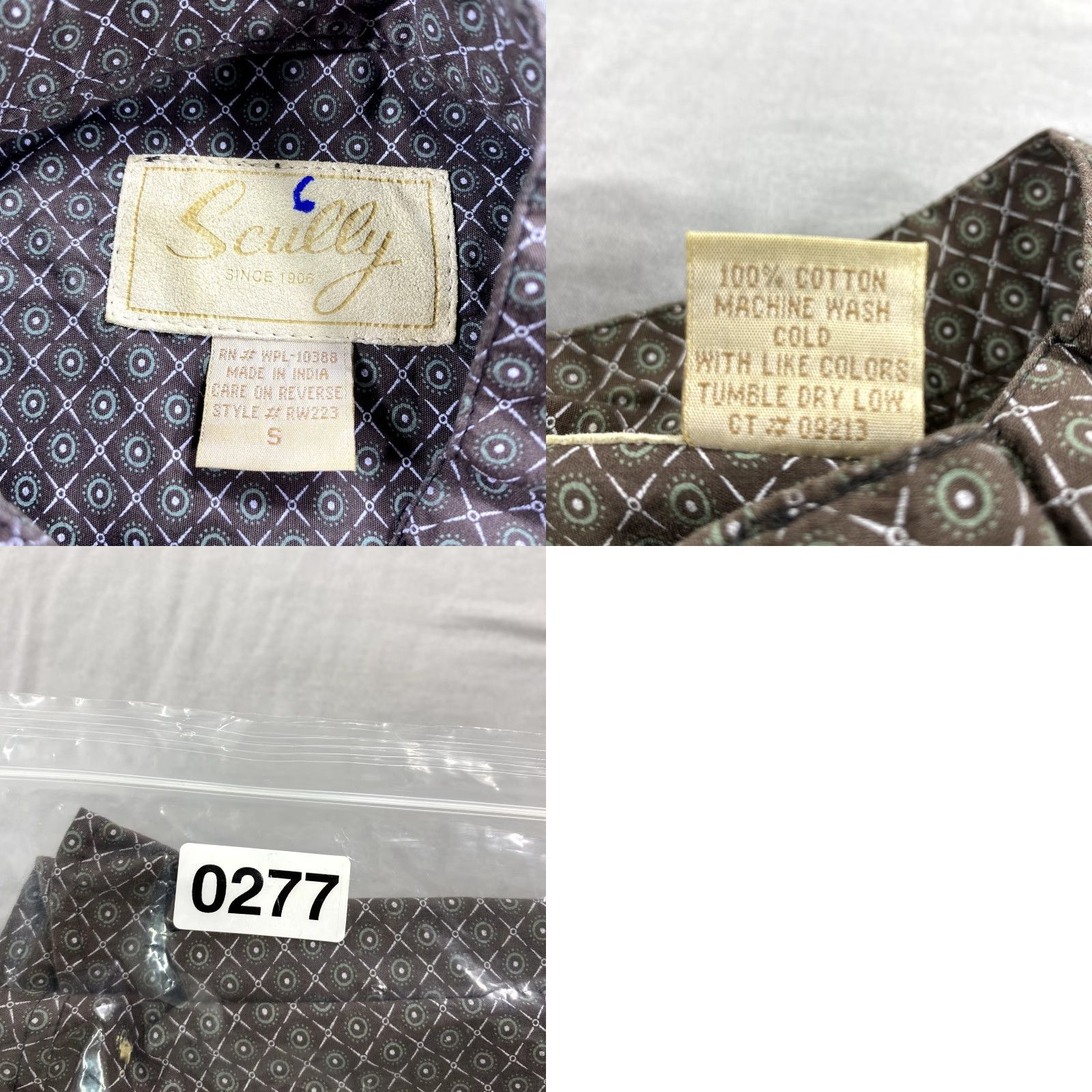 Scully VINTAGE Scully Shirt Mens Small Brown Band Collar Western Button Up Casual Size US S / EU 44-46 / 1 - 8 Thumbnail