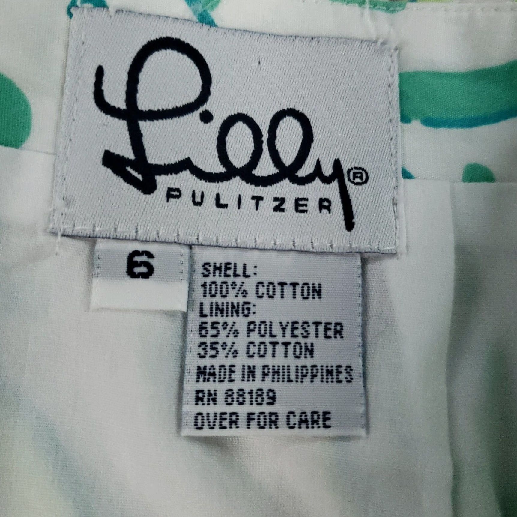 Lilly Pulitzer VTG Lilly Pulitzer Women's Skirt Size 6 Green Geometric Cotton Short Mini Casual Size 28" / US 6 / IT 42 - 6 Thumbnail