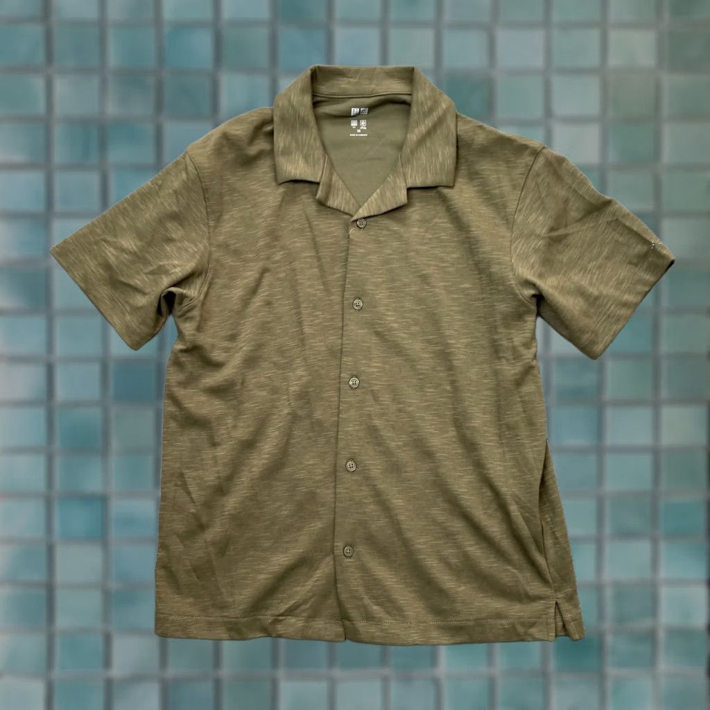 Uniqlo Uniqlo Shirt Mens XS Green AIRism Polo Cotton Dropped Shoulder Tennis Polo Shirt Short Sleeve Button Collared Casual Travel Workwear City Preppy Mens Size US XS / EU 42 / 0 - 1 Thumbnail