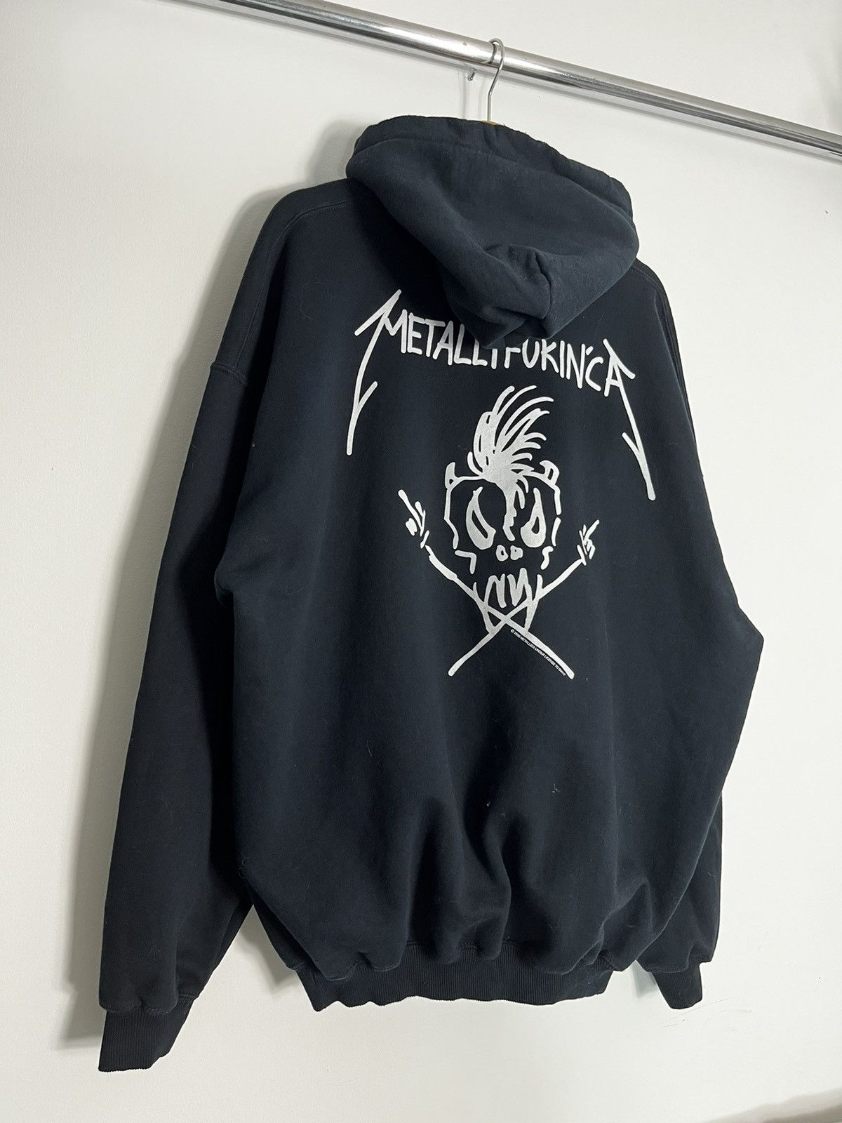 image of Band Tees x Metallica Vintage „Metallifuckinca” 2006 Hoodie Washed 90’S Metal Band in Black (Size 2