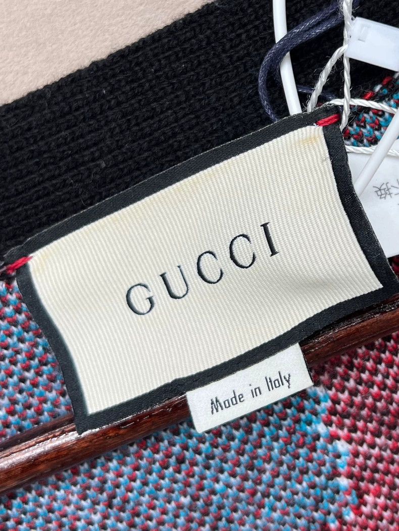 Gucci Gucci Multi-color pattern printed wool V-neck long-sleeved Size US L / EU 52-54 / 3 - 3 Thumbnail