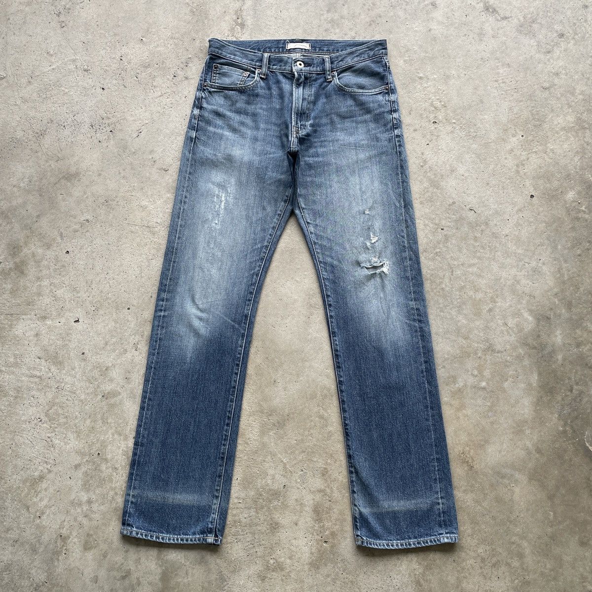 Vintage Japanese Distressed Jeans Denim Faded Pants W32