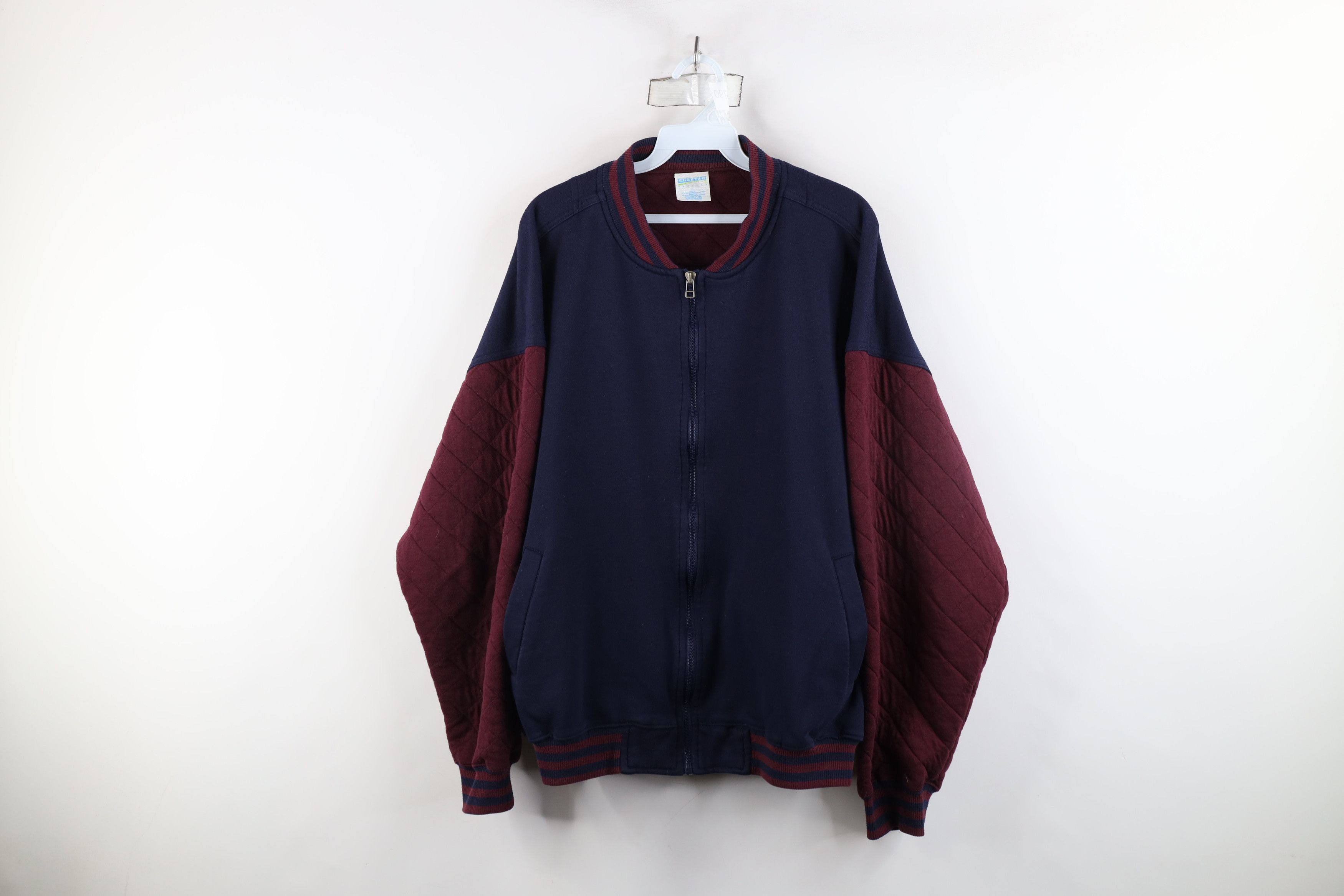 Vintage 90s Streetwear Striped Sweatshirt Bomber Jacket