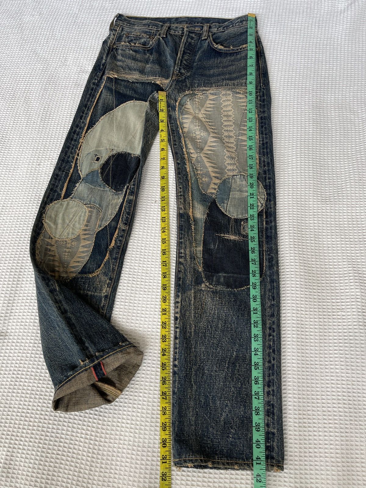 Kapital Kountry ARCHIVE🔥KAPITAL KOUNTRY🔥Shashiko Patchworks Selvedge Denim Size US 30 / EU 46 - 15 Thumbnail