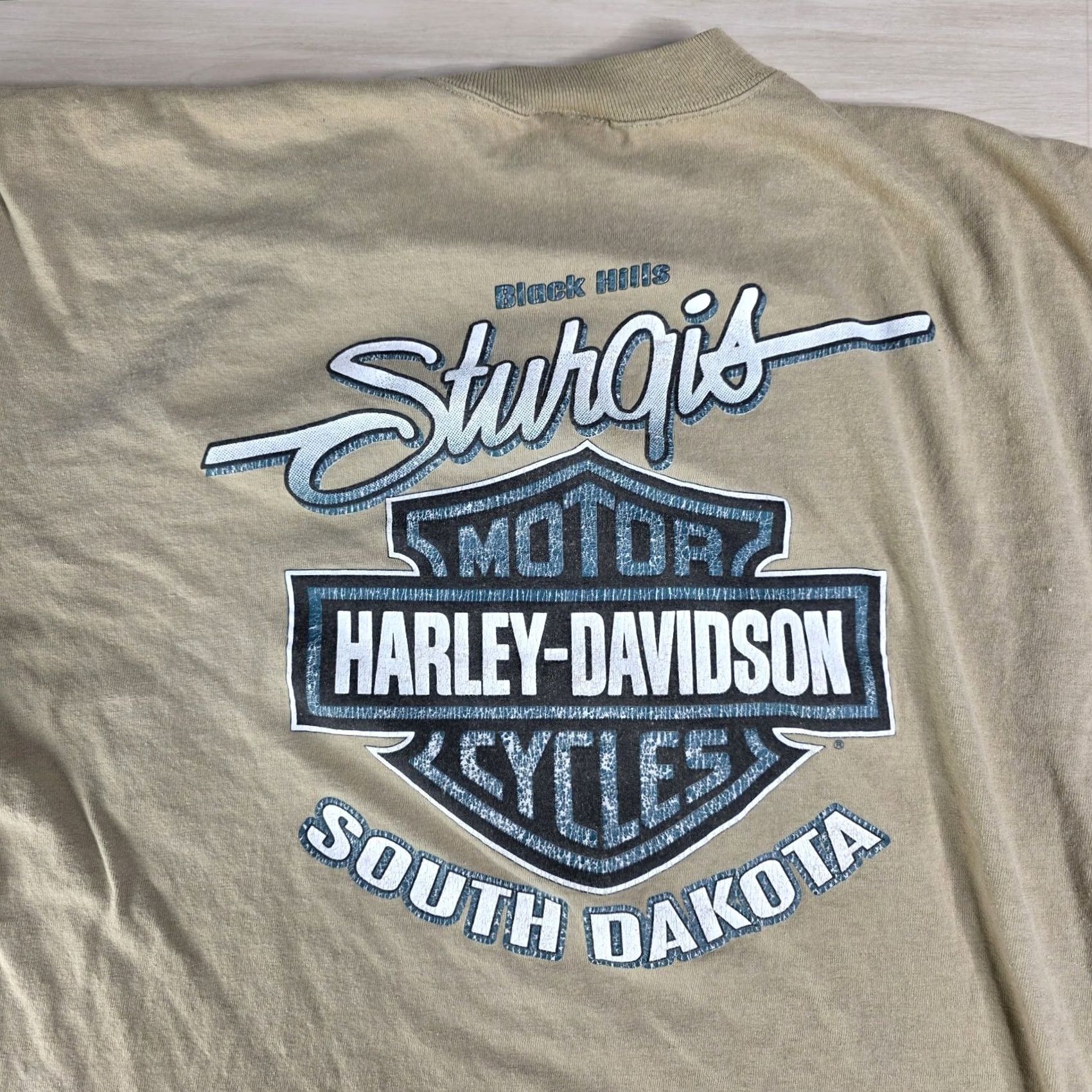 Harley Davidson VINTAGE Harley-Davidson Sturgis Two Tone Shirt Green Brown Double Sided Size L Mens Size US L / EU 52-54 / 3 - 3 Thumbnail