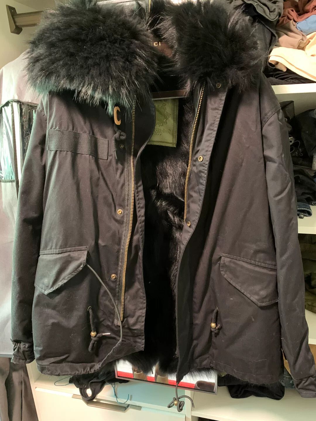 MR & MRS ITALY black fur-lined parka jacket Size S / US 4 / IT 40 - 1 Thumbnail