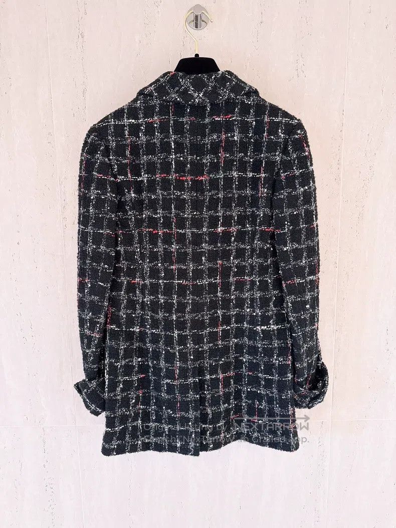 Chanel Chanel 22K autumn and winter black plaid tweed suit jacket Size XXS / US 00 / IT 34 - 2 Thumbnail