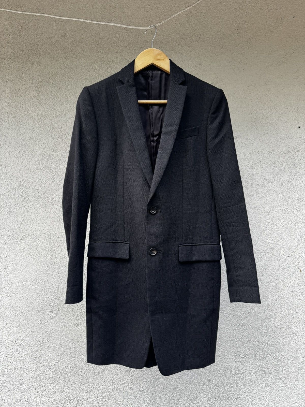 ato ato Long Tailored Jacket, Chesterfield Coat, Single-Breasted Size 44R - 5 Thumbnail