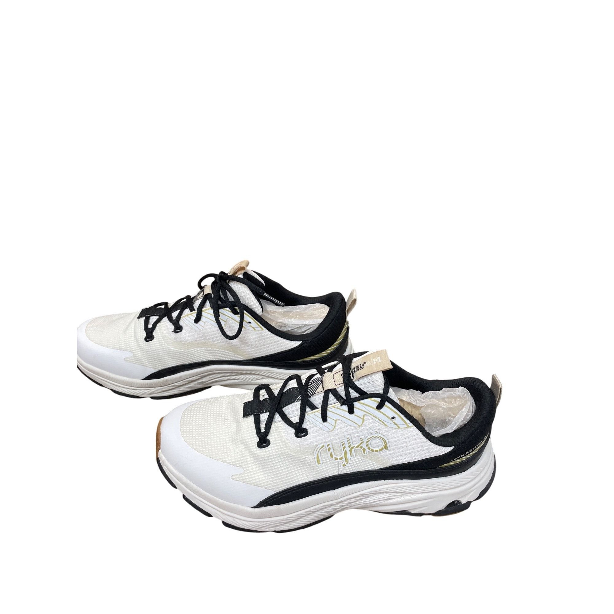 Ryka Womens White Black Athletic Walking Sneakers size 7.5M