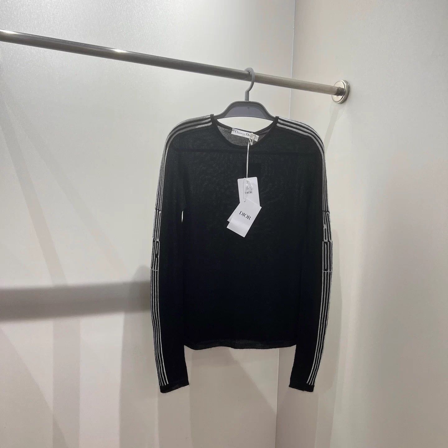 Dior Dior 25FW dec41 striped fitted cashmere sweater 38 Size S / US 4 / IT 40 - 1 Thumbnail