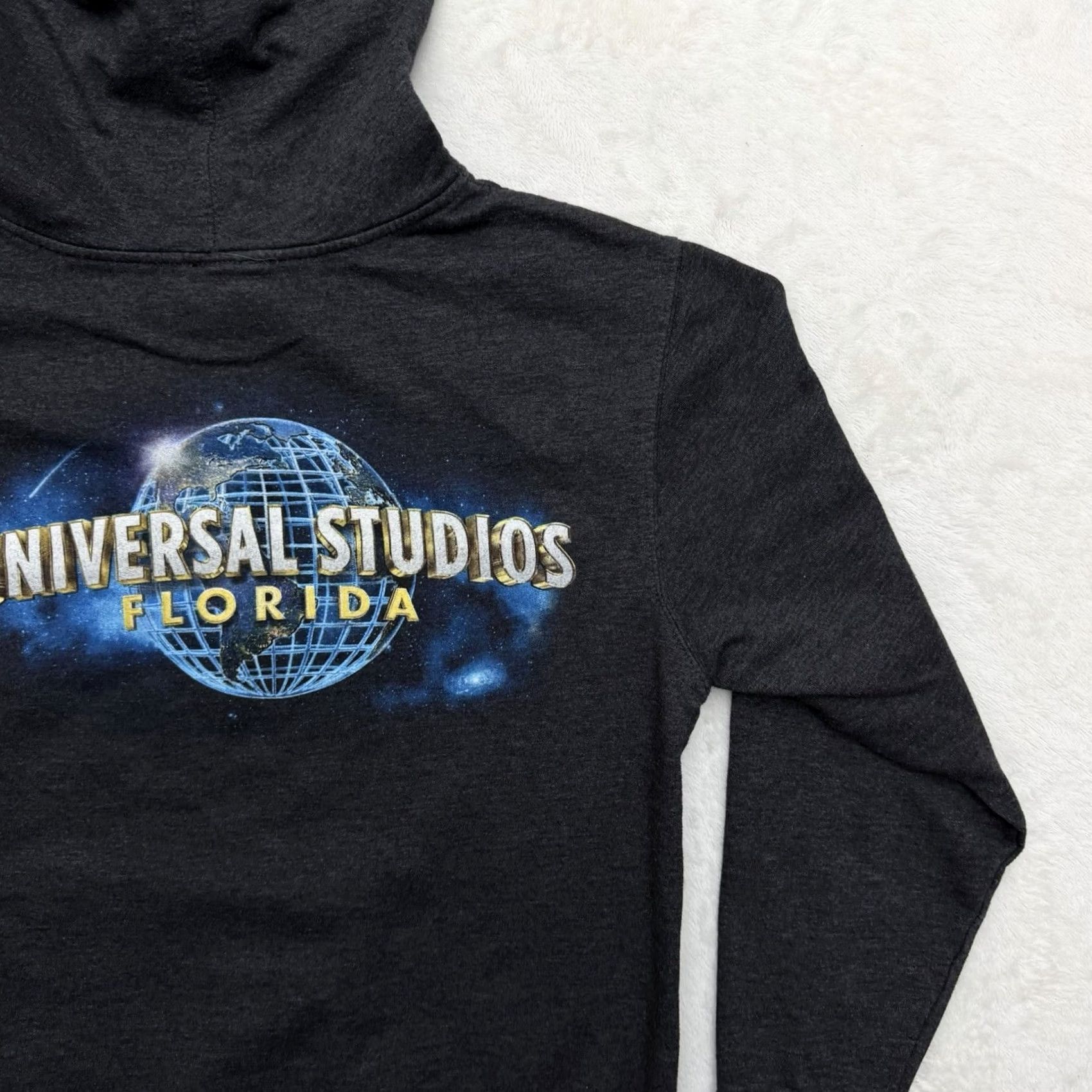 Vintage Universal Studios Hoodie Mens Medium Gray Full Zip Graphic Print Logo Pockets Fleece Jacket Size US M / EU 48-50 / 2 - 4 Thumbnail
