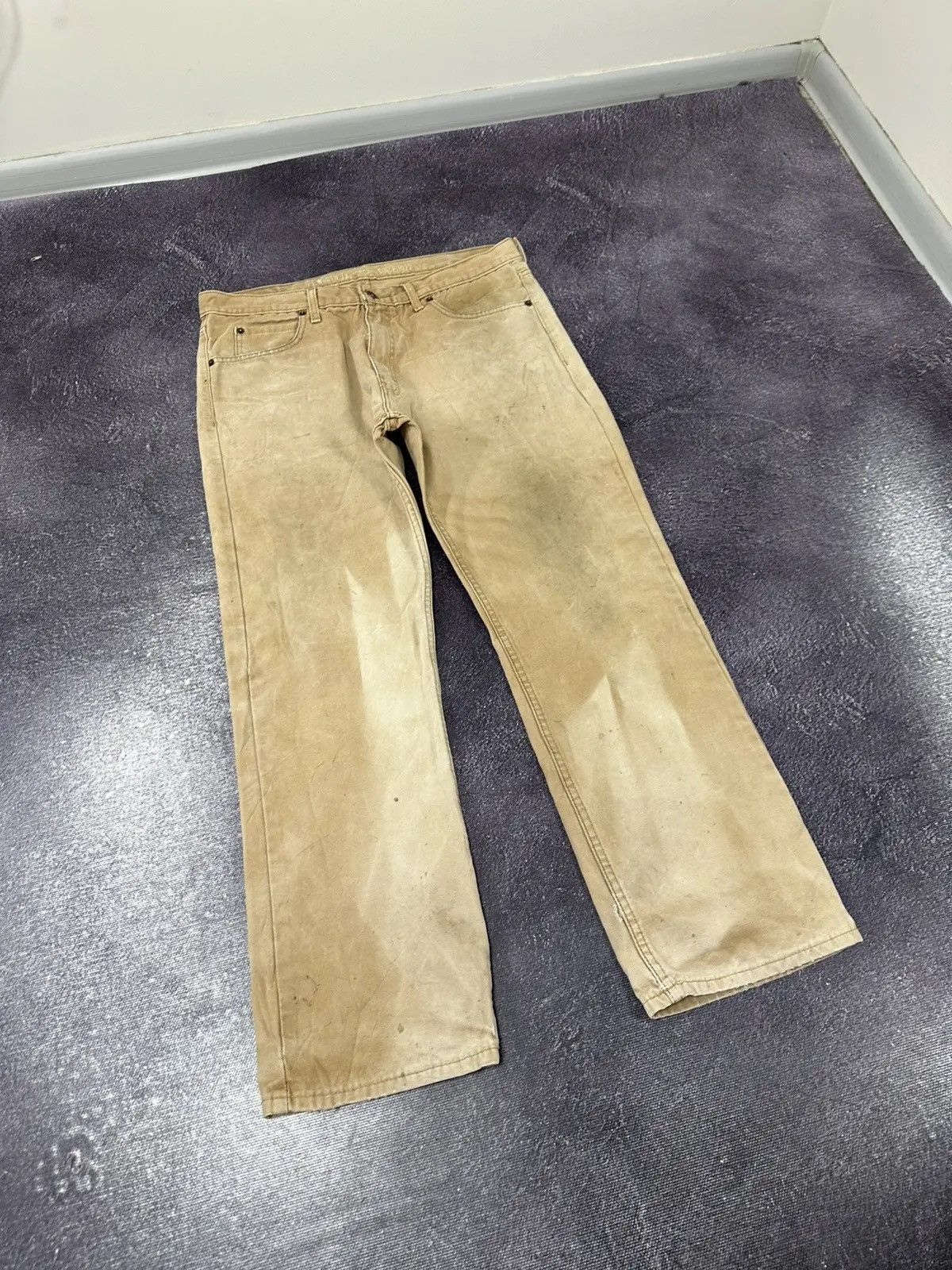 Dickies × Vintage Vintage Dickies Skate Faded Cream Work Hype Baggy Pants Size US 36 / EU 52 - 7 Thumbnail