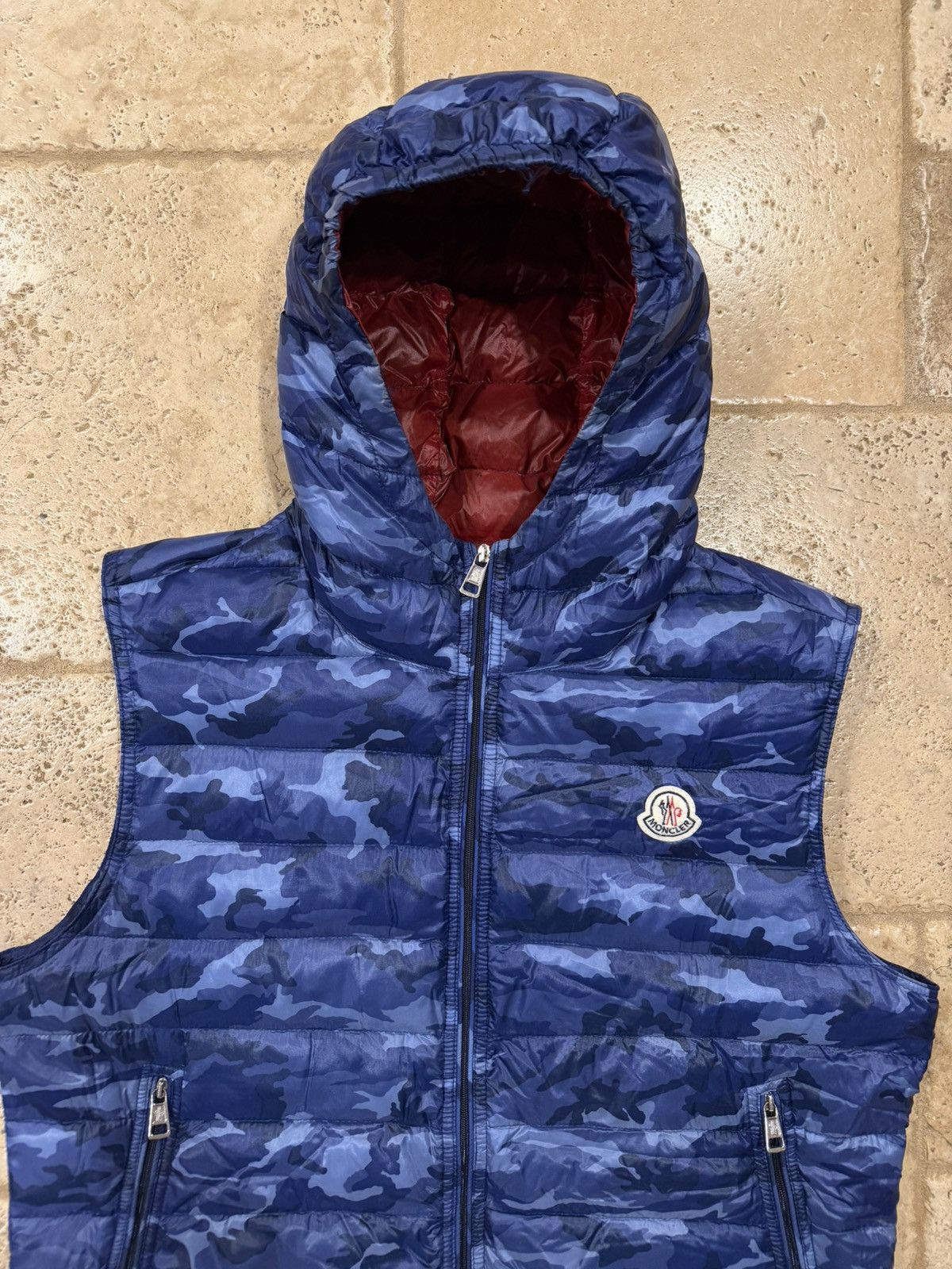 Moncler Moncler Patrick Gilet Blue Camo Fatique Down Puffer Vest Size US L / EU 52-54 / 3 - 3 Thumbnail