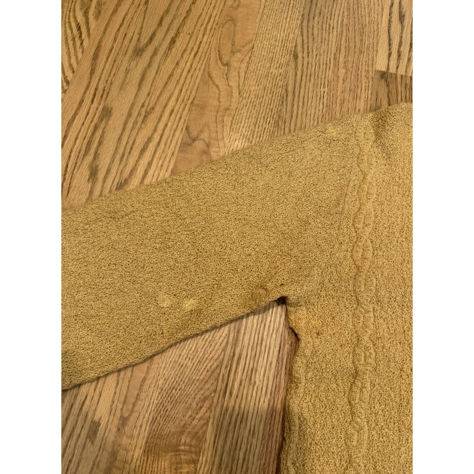 Vintage VINTAGE Rob Scot Cardigan Sweater Mens Small Gold Mohair Wool Blend Long Sleeve V-Neck Button Front Cable-Knit Grunge 50s 60s True Vintage Mens Size US S / EU 44-46 / 1 - 4 Thumbnail