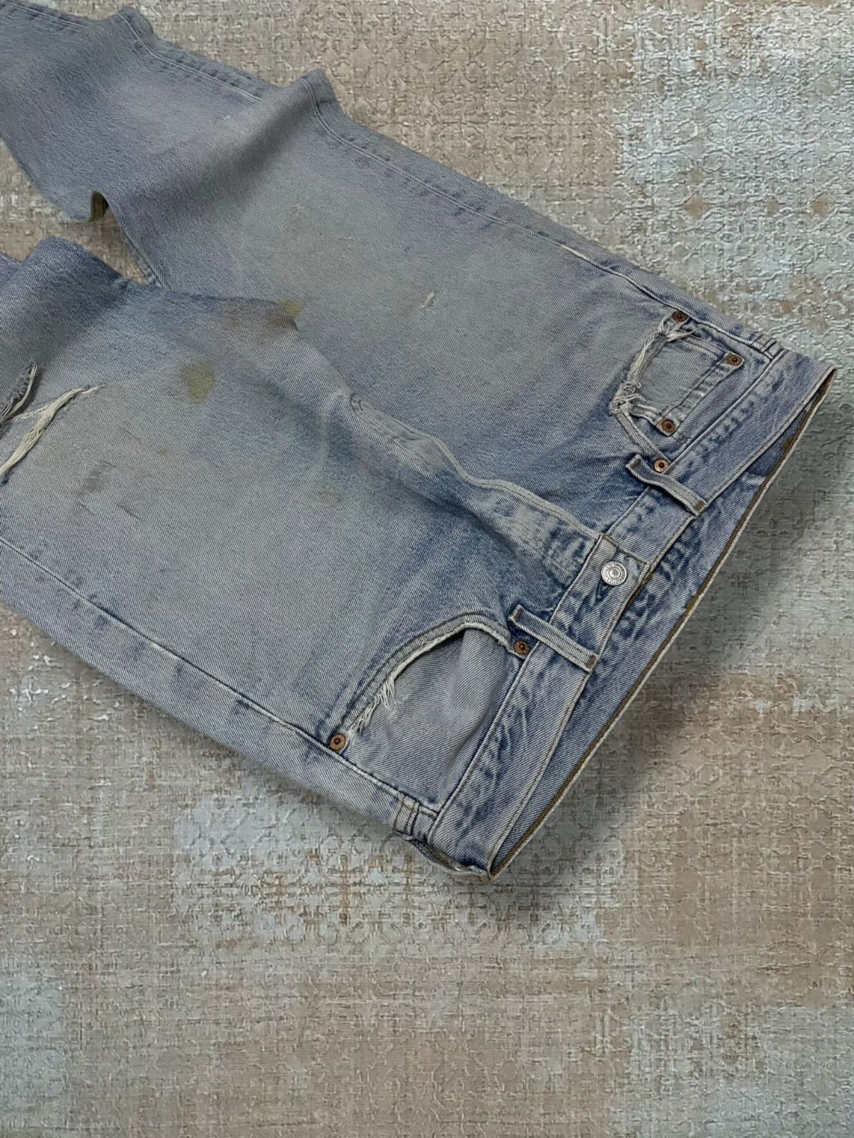 Levi's Vintage Clothing Vintage 1990s Designer Levis 501XX Distressed Classic Denim Size US 34 / EU 50 - 9 Thumbnail