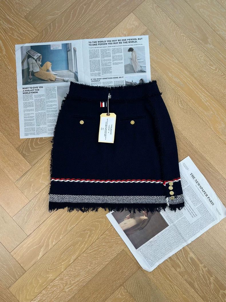 Thom Browne Thom Browne Navy blue classic logo tassel skirt Size 27" / US 4 / IT 40 - 1 Thumbnail
