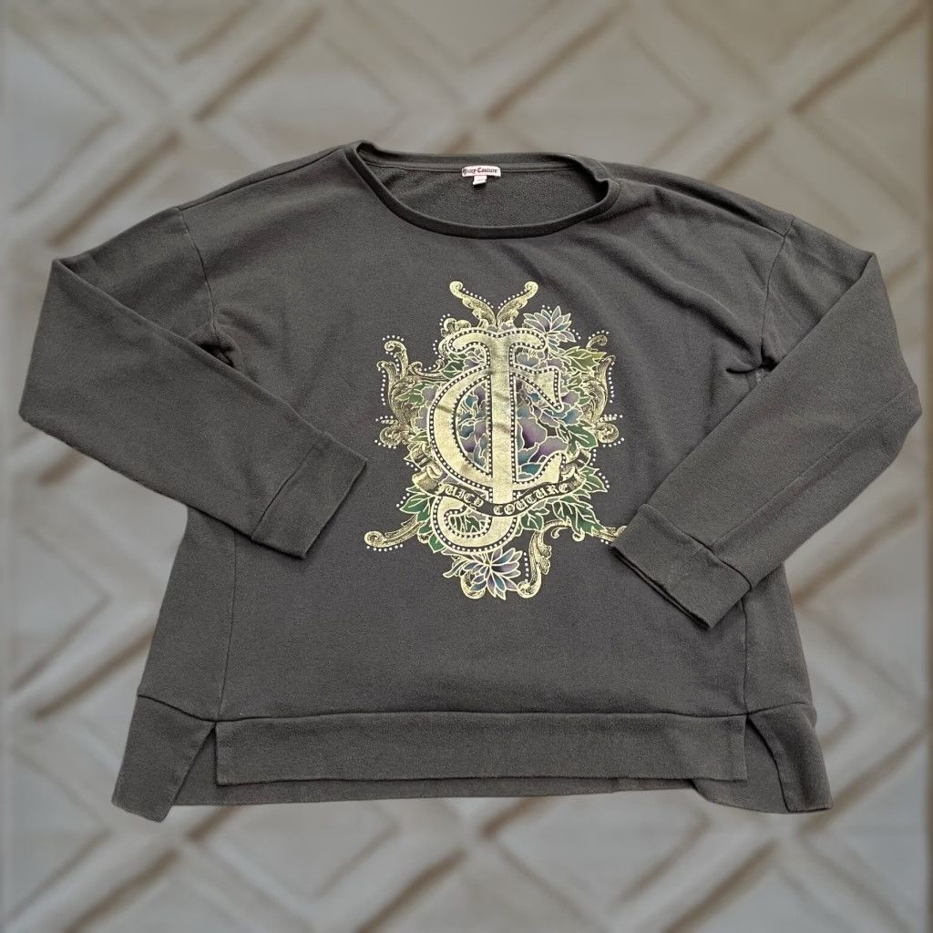 Juicy Couture Juicy Couture Sweatshirt Womens XL Brown Pullover Graphic Round Neck Casual Size XL / US 12-14 / IT 48-50 - 1 Thumbnail