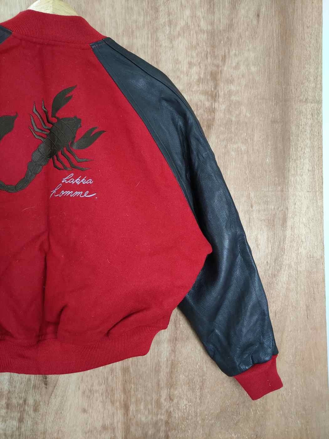 Vintage Hakka Homme scorpions red varsity wool jacket #4214DLAL Size US L / EU 52-54 / 3 - 3 Thumbnail