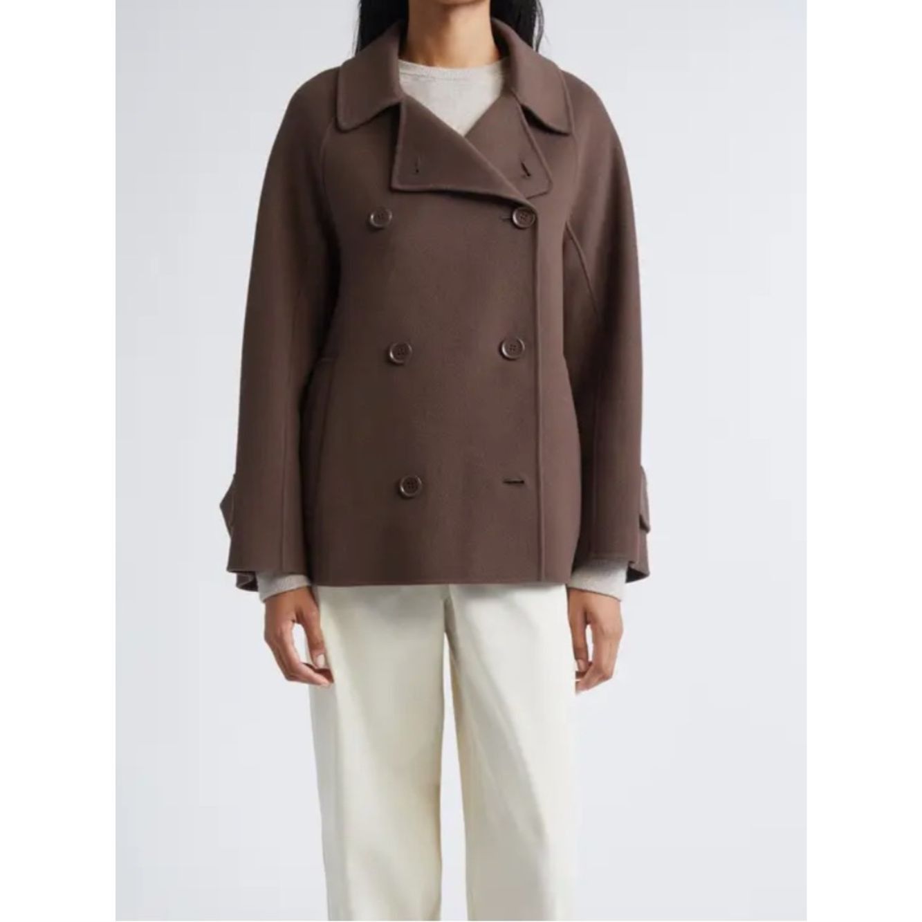 Max Mara MaxMara Louise Short Wool Double Face Coat 8 Brown Tie Peac Size M / US 6-8 / IT 42-44 - 2 Thumbnail