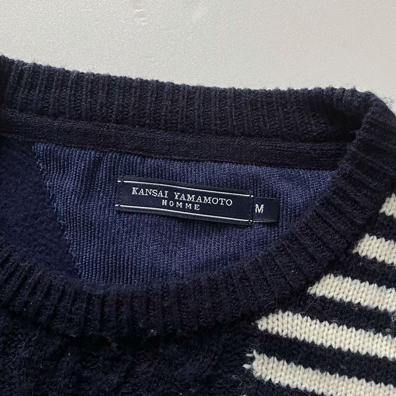 Kansai Yamamoto Kansai Yamamoto Homme Patchwork Cable Knit Sweater Size US S / EU 44-46 / 1 - 3 Thumbnail