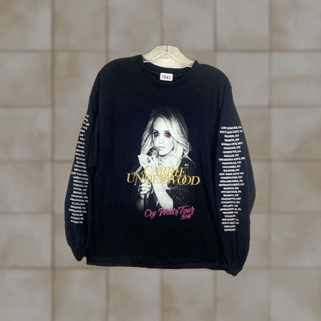 Vintage VINTAGE Carrie Underwood Concert T-Shirt Men Large Cry Pretty Tour 360 Graphic Black Size US L / EU 52-54 / 3 - 1 Thumbnail