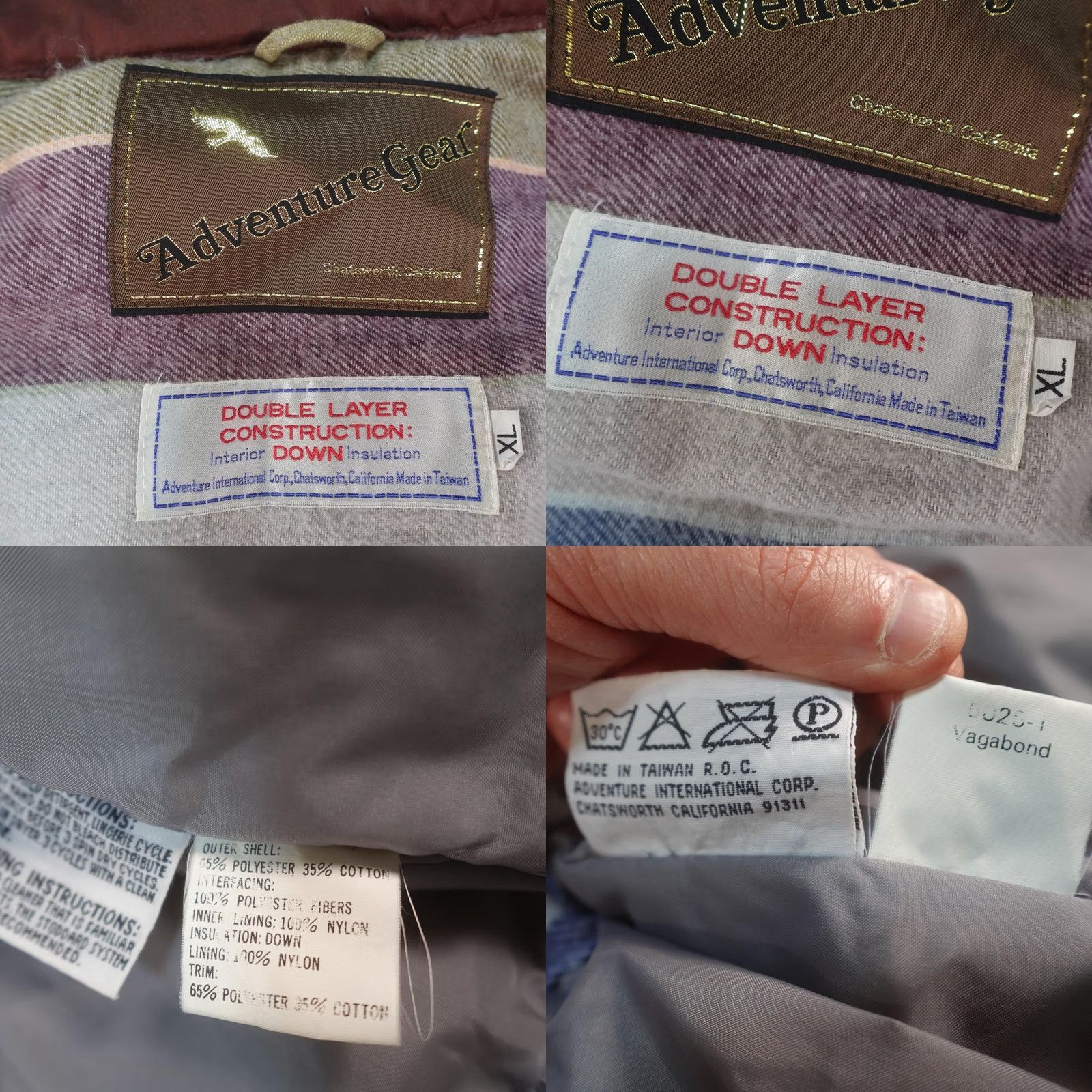 Vintage VINTAGE Adventure Gear Vagabond Jacket Mens XL Brown Down Puffer Canvas Zip Stand-Up Collar Winter Hiking Skiing Outdoor Size US XL / EU 56 / 4 - 9 Thumbnail