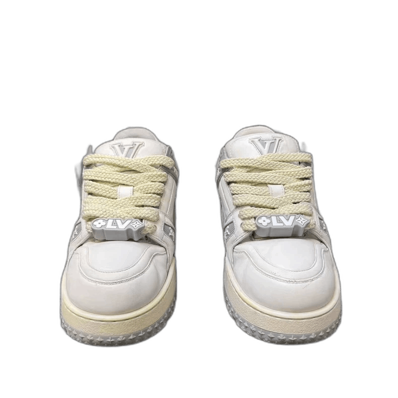 LV t rainer Louis Vuitton × Virgil Abloh LV Trainer White/Grey | Grailed