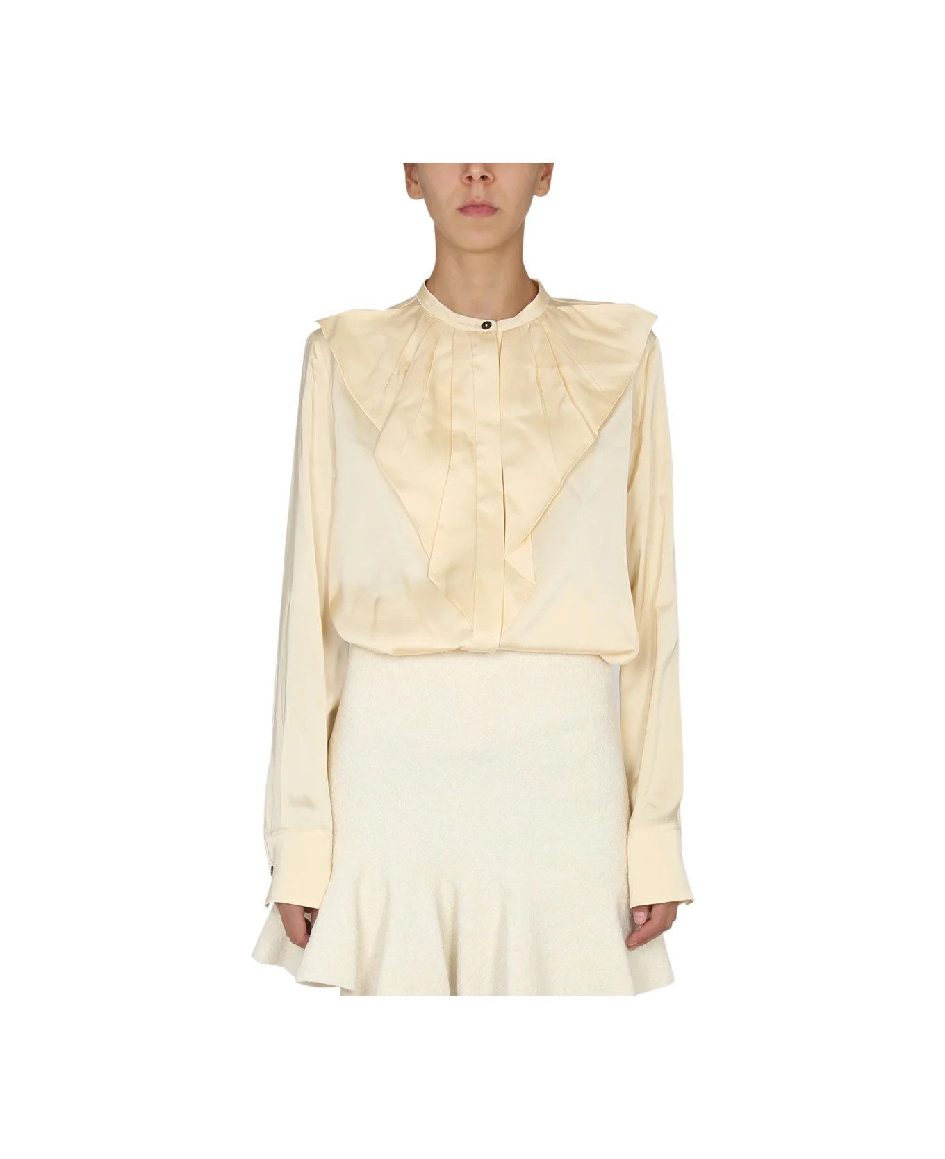 Jil Sander o1y1025 Solid Color Shirt in Cream Size M / US 6-8 / IT 42-44 - 1 Thumbnail