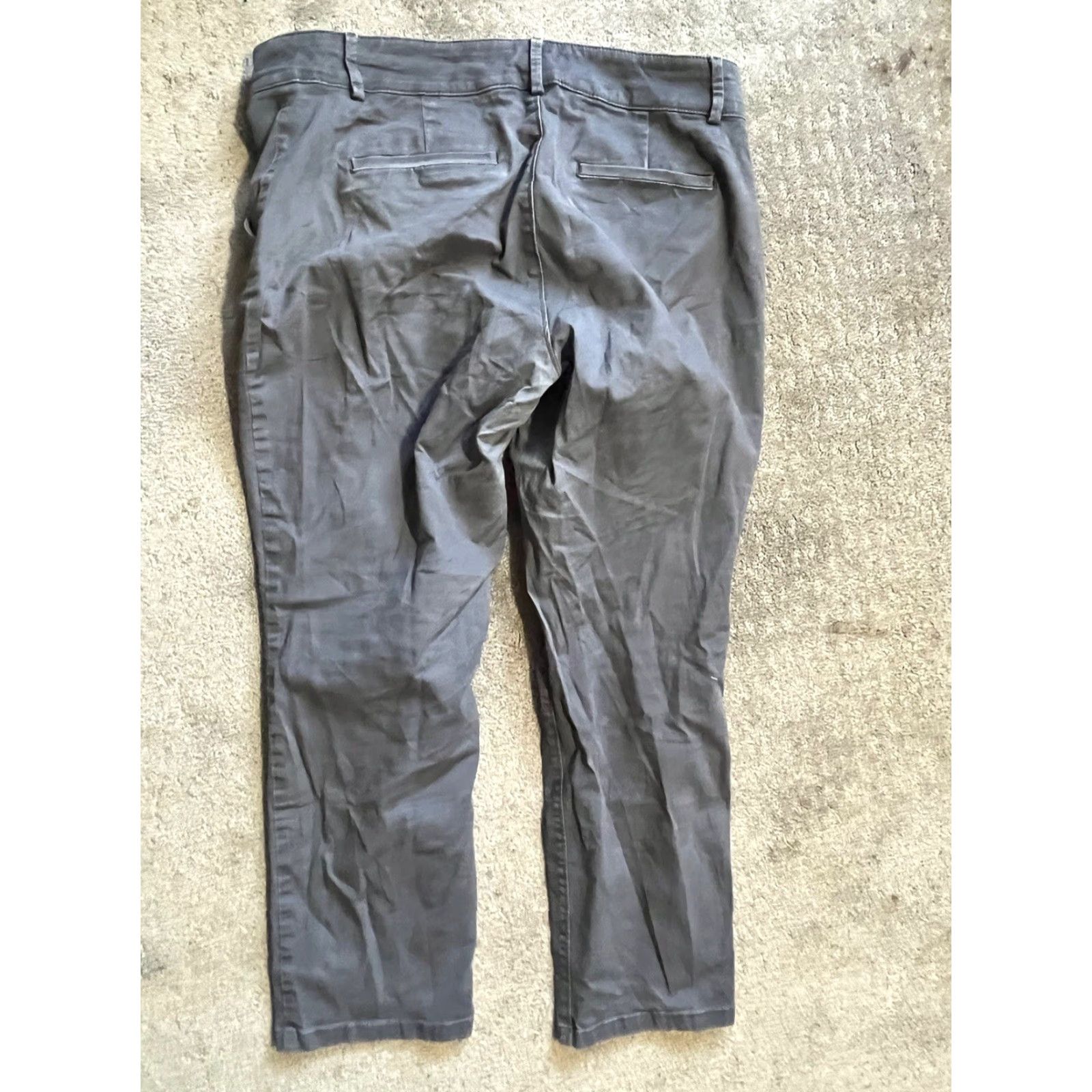 Loft VINTAGE LOFT Dress Pants Skinny Ankle Women’s Size 12 Gray Cotton Spandex Viscose Pockets Size 34" / US 12 / IT 48 - 2 Thumbnail