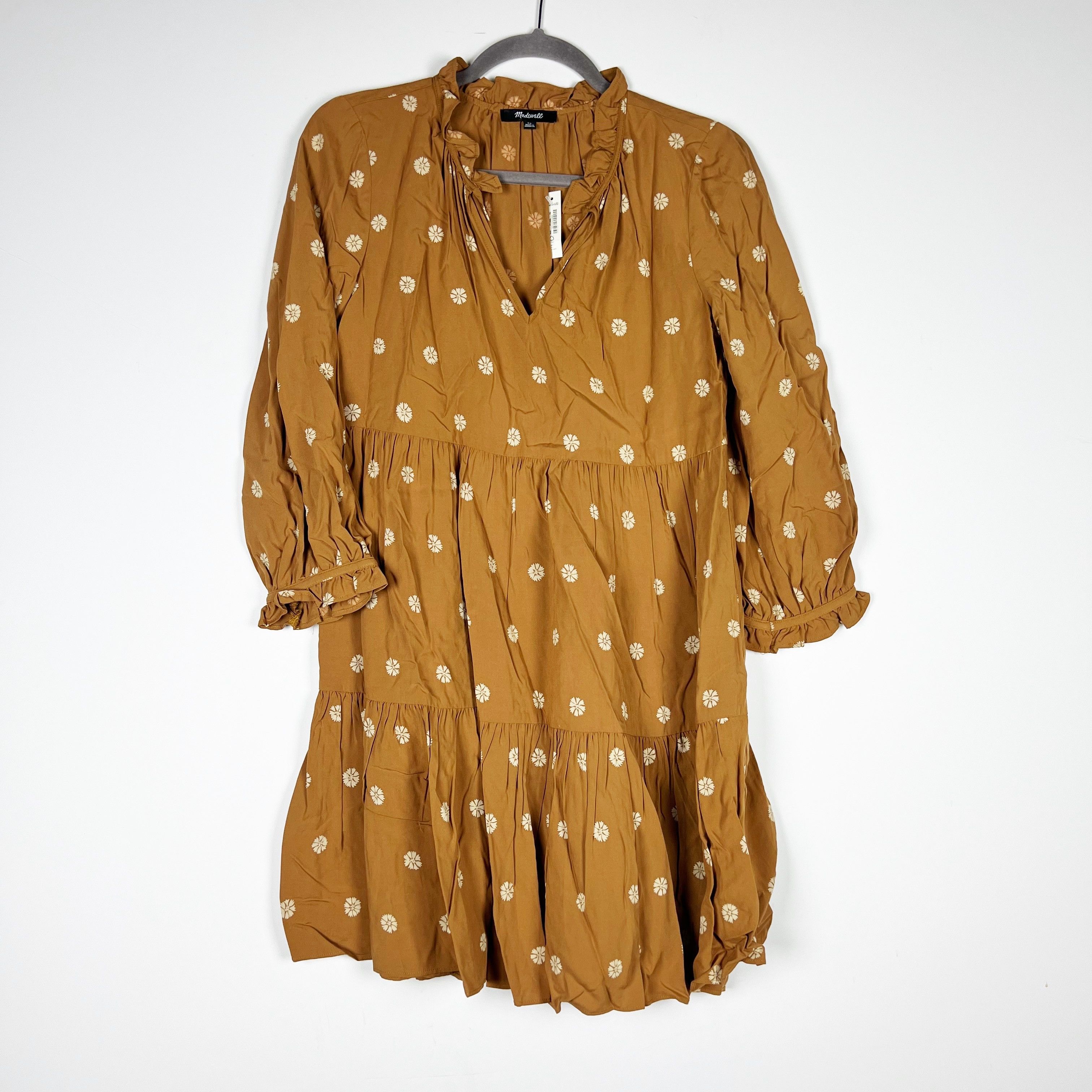 NEW Madewell Tie Neck Tiered Pullover Warm
