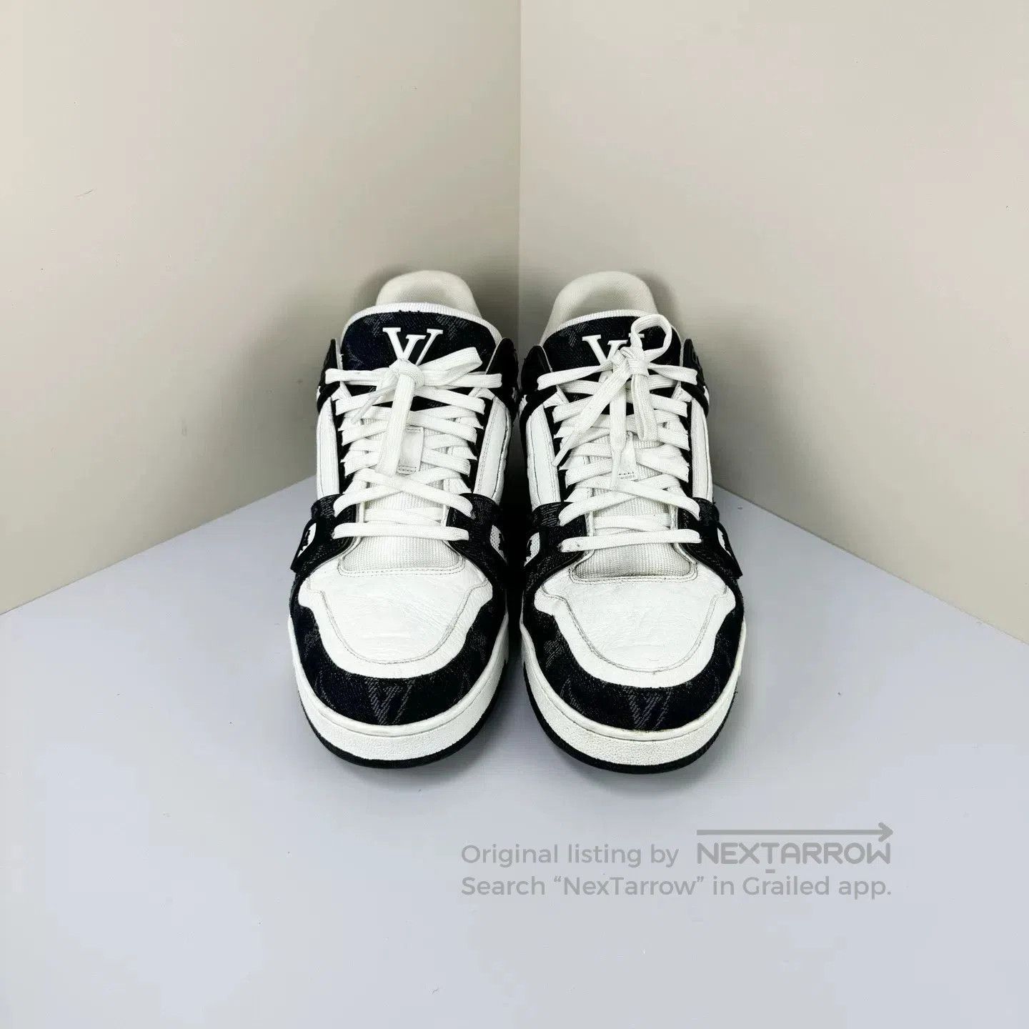 Louis Vuitton louis vuitton black monogram trainer sneakers. Size US 6 / EU 39 - 2 Thumbnail