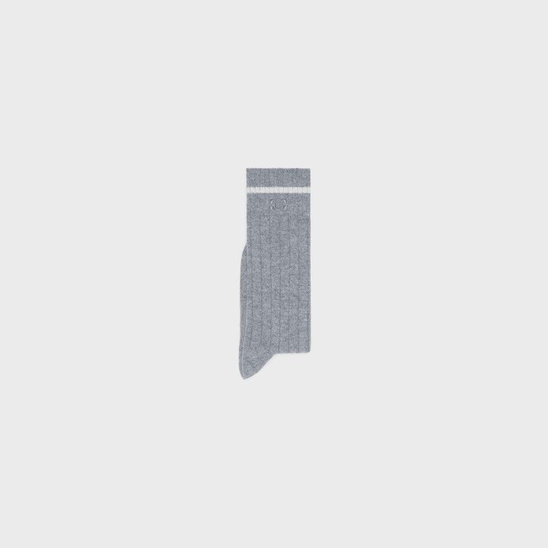 Celine o1w1db11225 2A43V290Q Size: S / Triomphe Socks in Grey Size ONE SIZE - 2 Thumbnail