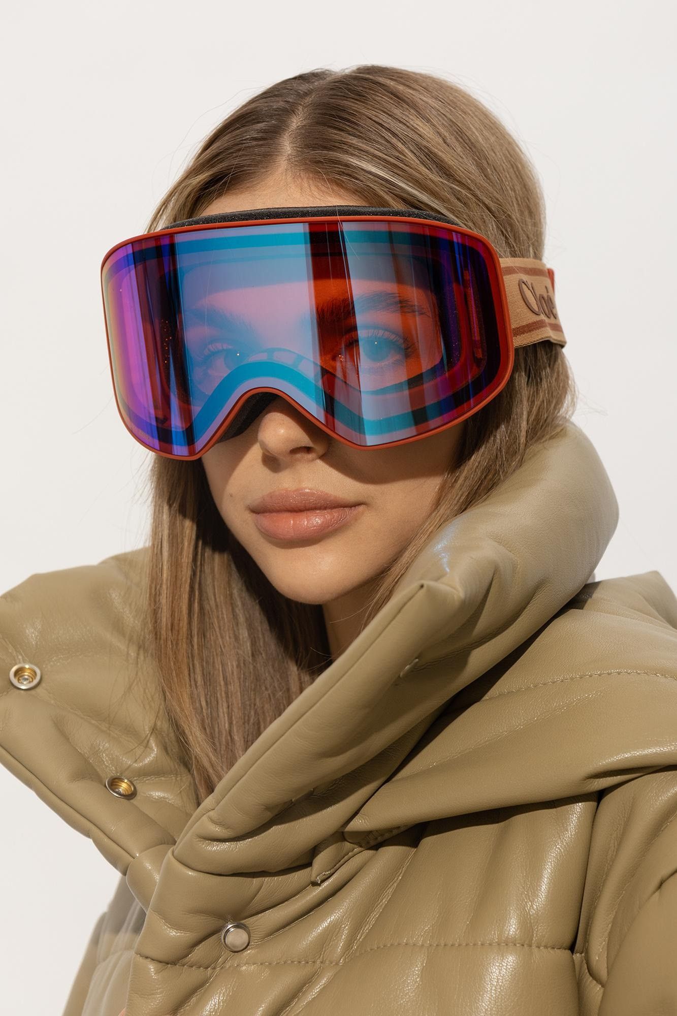 Chloe NEW Chloe CH0072S 003 Orange Multilayer Blue Zeiss Ski Mask Size ONE SIZE - 10 Thumbnail