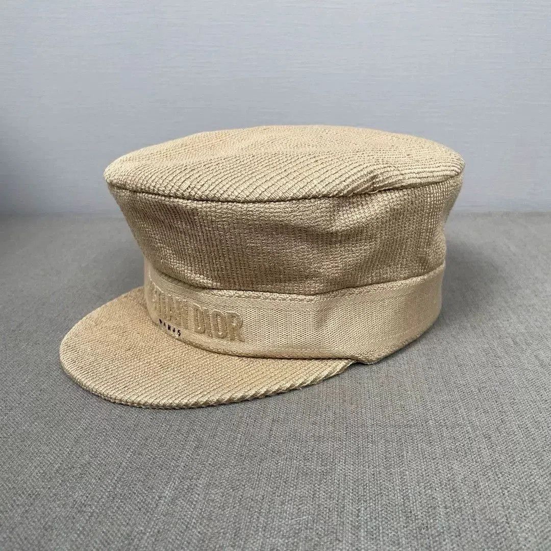 Dior Dior Embroidered Khaki Newsboy Beret. Size ONE SIZE - 5 Thumbnail