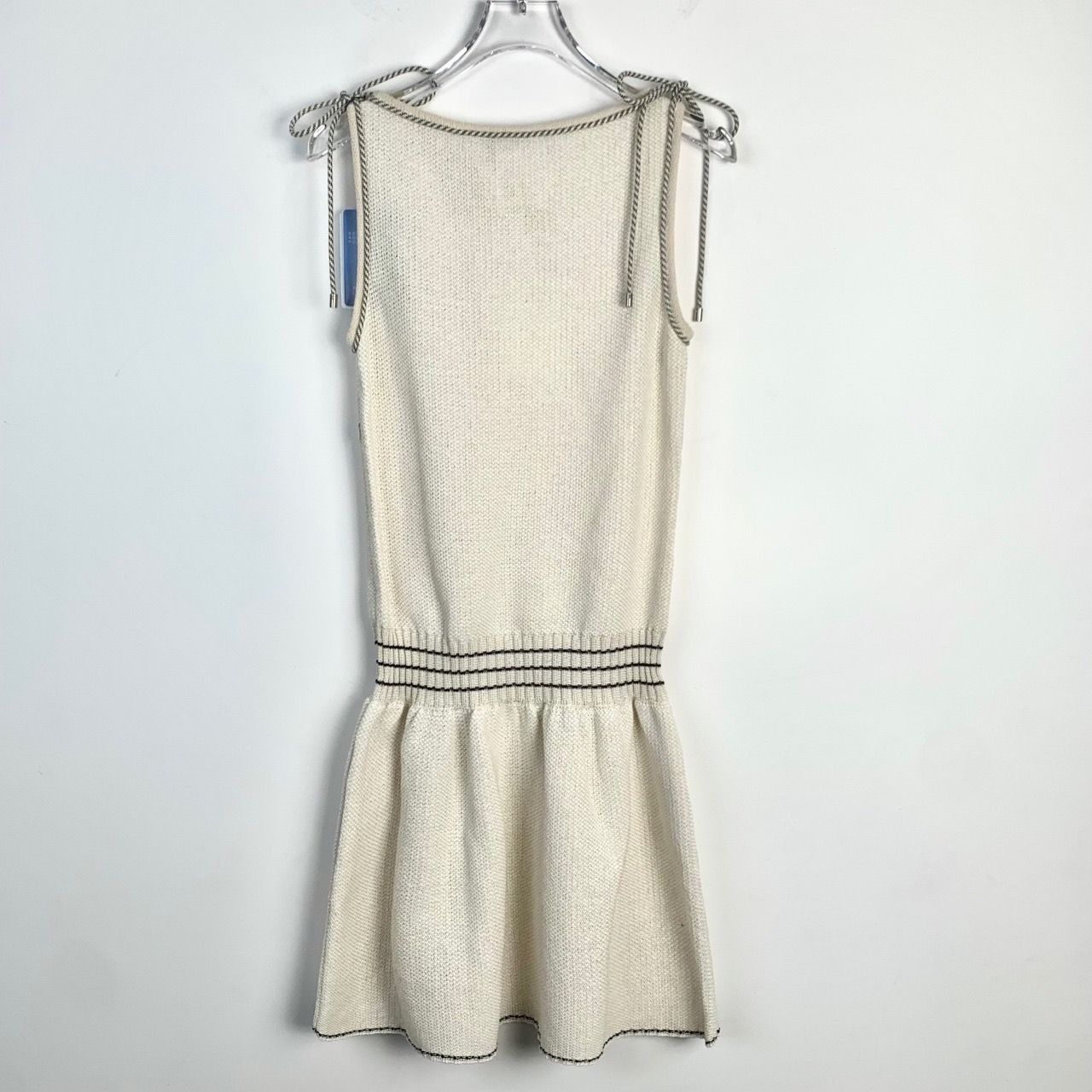 Chanel Chanel Beige Knit Sleeveless Bow Ribbon Dress Crew Neck Size Size XXS / US 00 / IT 34 - 6 Thumbnail